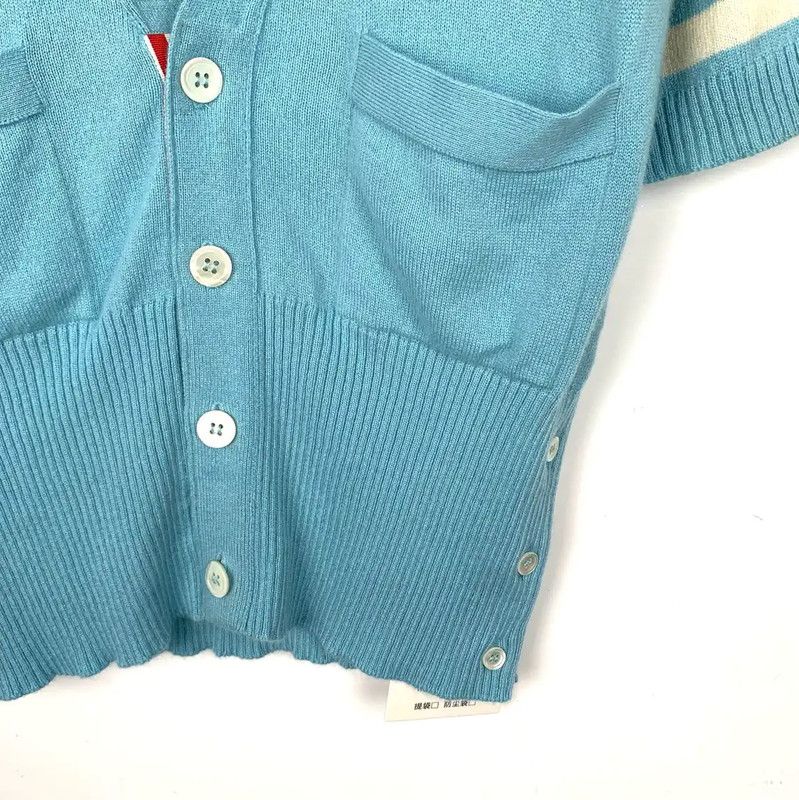 Thom Browne Thom Browne Blue Cashmere Short Cardigan 0089 Size XS / US 0-2 / IT 36-38 - 4 Thumbnail