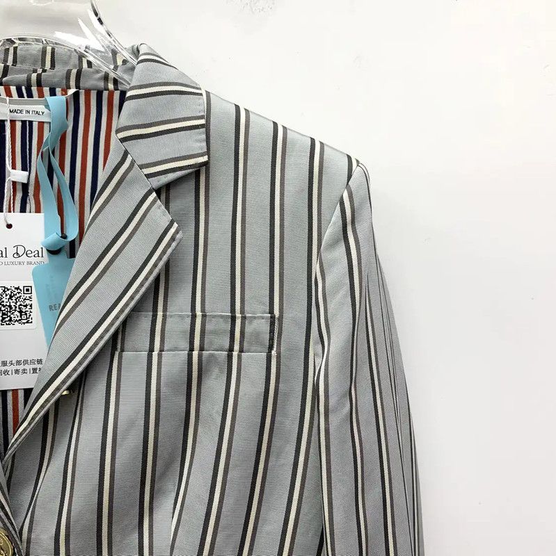 Thom Browne Thom Browne Striped Cotton Women's Jacket 0089 Size L / US 10 / IT 46 - 3 Thumbnail