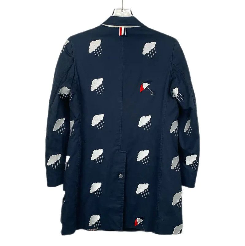 Thom Browne Thom Browne Navy Cotton Women's Jacket 0089 Size M / US 6-8 / IT 42-44 - 2 Thumbnail