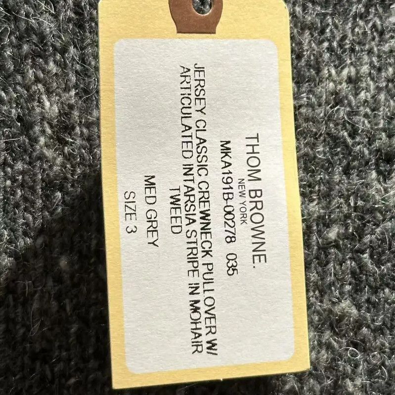 Thom Browne Thom Browne Grey Alpaca Wool Pullover Sweater 0089 Size ONE SIZE - 6 Thumbnail