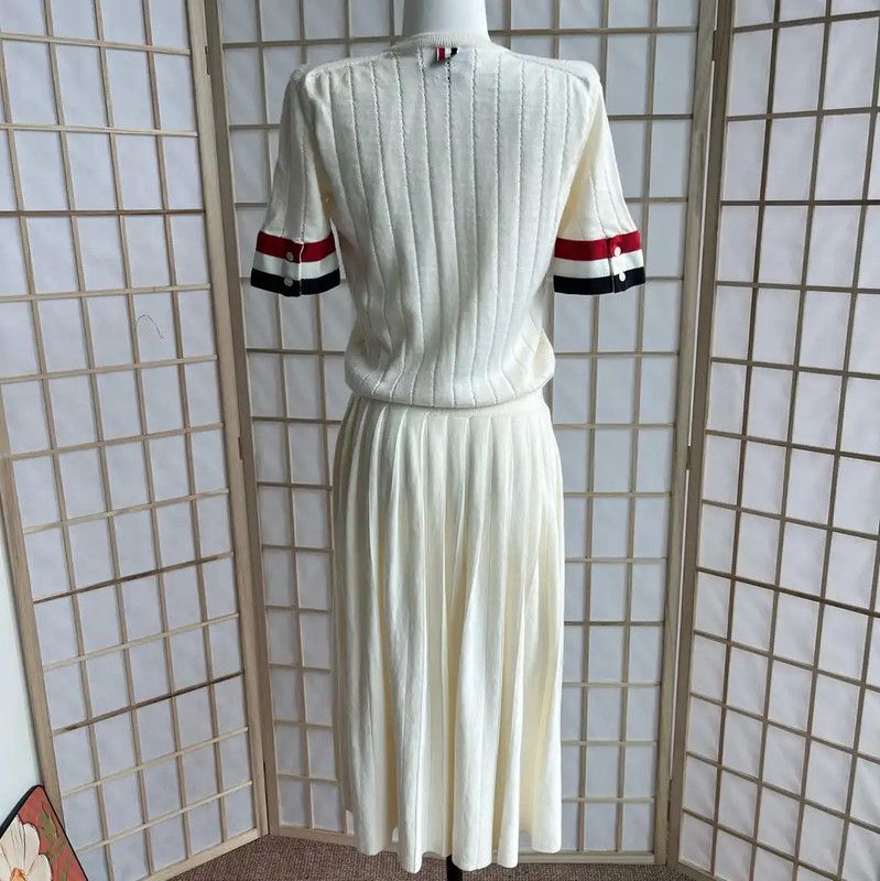 Thom Browne Thom Browne Cream Wool Women’s Dress 0089 Size M / US 6-8 / IT 42-44 - 2 Thumbnail