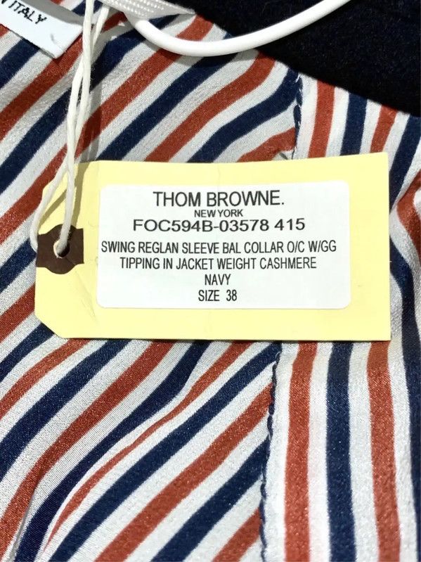 Thom Browne Thom Browne Black Striped Cashmere Coat 0089 Size S / US 4 / IT 40 - 8 Thumbnail