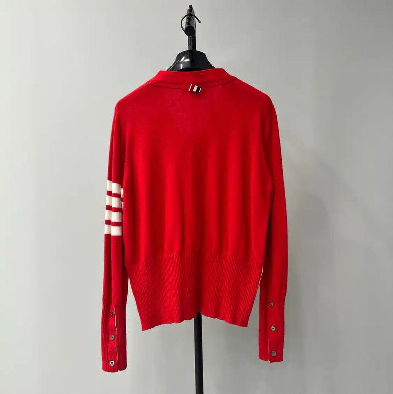 Thom Browne Thom Browne Red Cashmere Cardigan for Women 0089 Size XS / US 0-2 / IT 36-38 - 2 Thumbnail