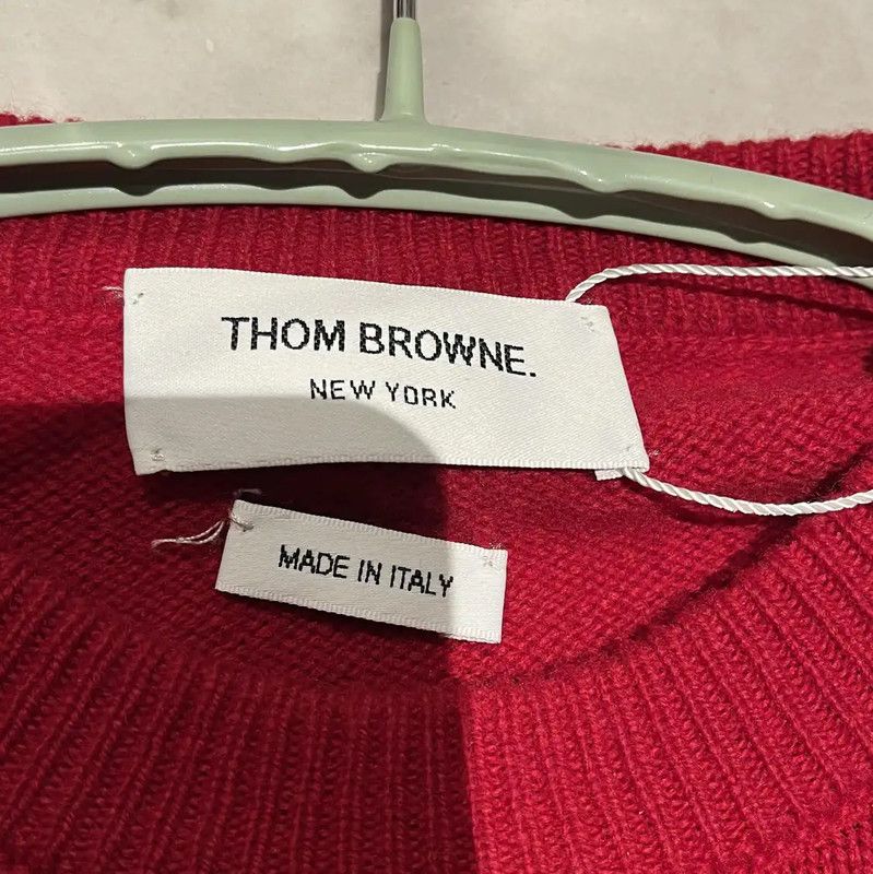 Thom Browne Thom Browne Red Wool Patterned Sweater 0089 Size S / US 4 / IT 40 - 3 Thumbnail