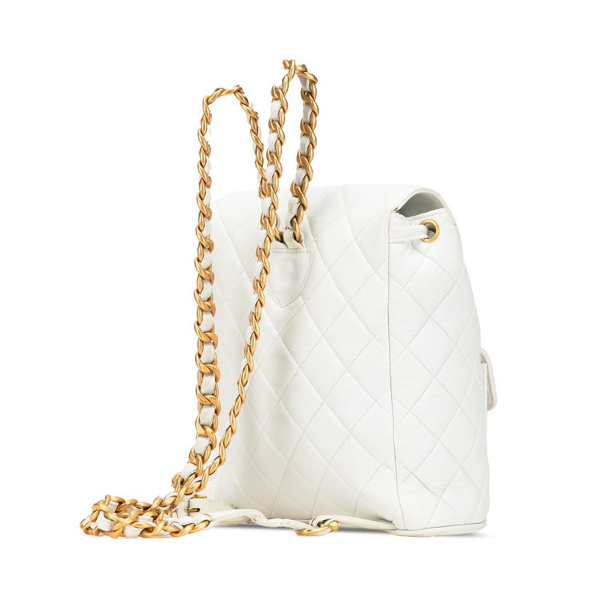 Chanel CHANEL Matelasse Coco Mark Chain Backpack in White Lambskin for Women Size ONE SIZE - 2 Thumbnail
