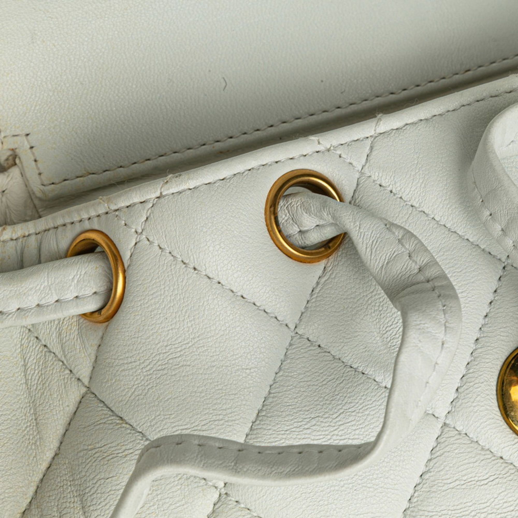 Chanel CHANEL Matelasse Coco Mark Chain Backpack in White Lambskin for Women Size ONE SIZE - 6 Thumbnail