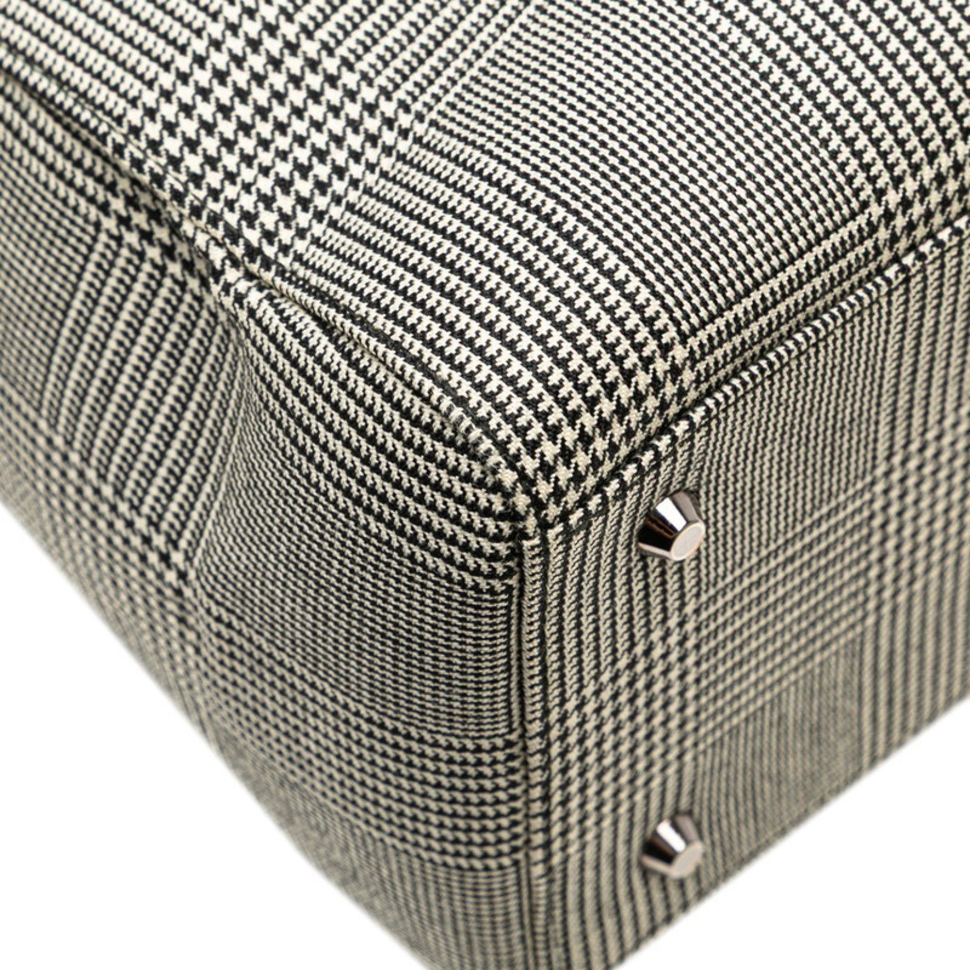 Dior Christian Dior Dior Lady Houndstooth Handbag Black White Canvas Leather Women's Size ONE SIZE - 4 Thumbnail