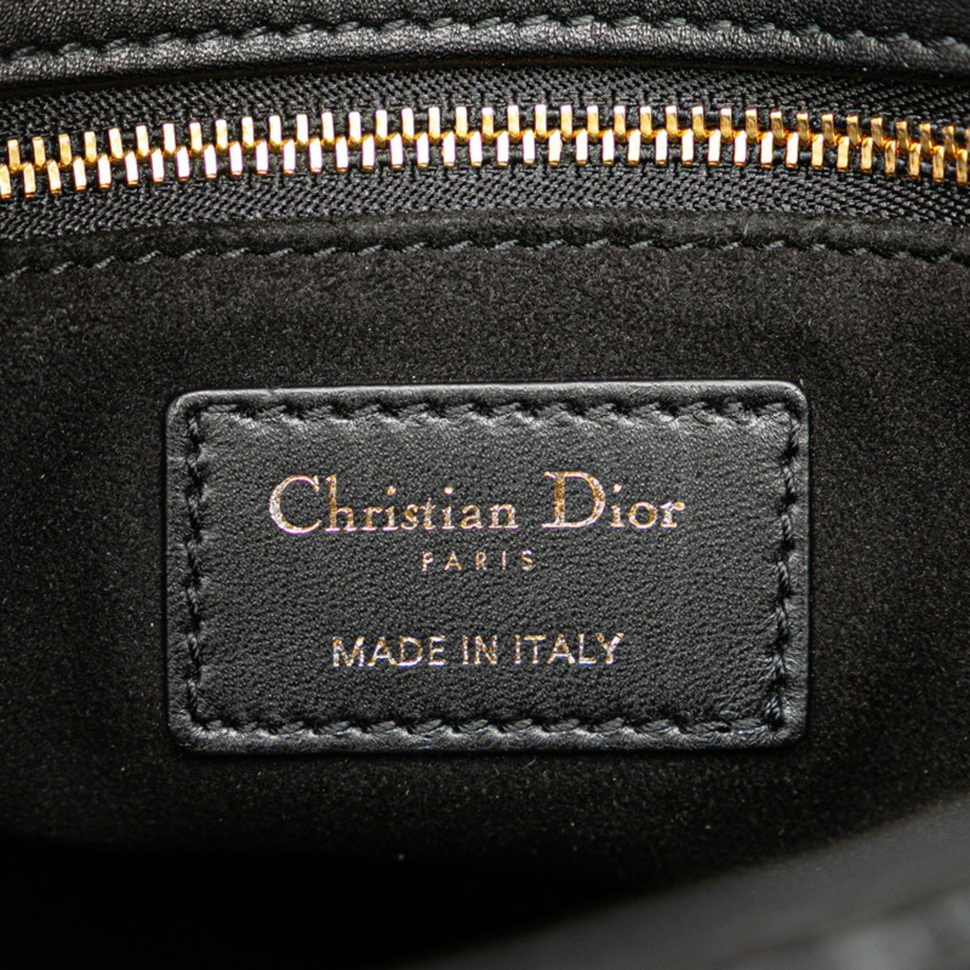Dior Christian Dior Dior Lady Handbag Shoulder Bag 2WAY Black Leather Women's Size ONE SIZE - 9 Thumbnail
