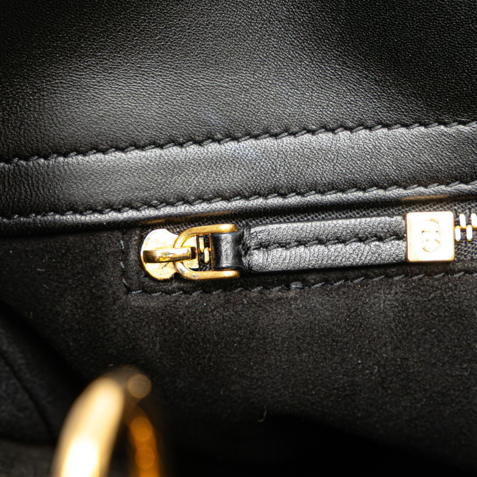 Dior Christian Dior Dior Lady Handbag Shoulder Bag 2WAY Black Leather Women's Size ONE SIZE - 8 Thumbnail