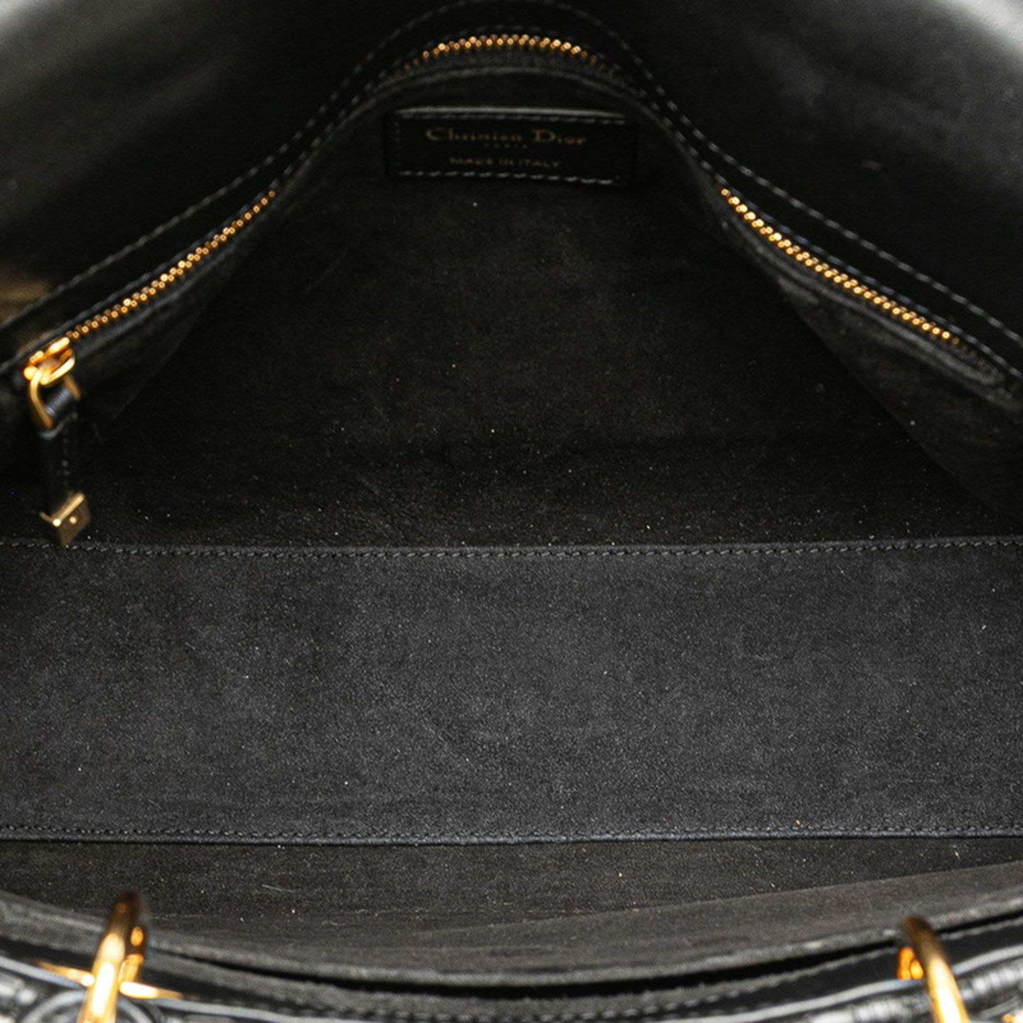 Dior Christian Dior Dior Lady Handbag Shoulder Bag 2WAY Black Leather Women's Size ONE SIZE - 7 Thumbnail