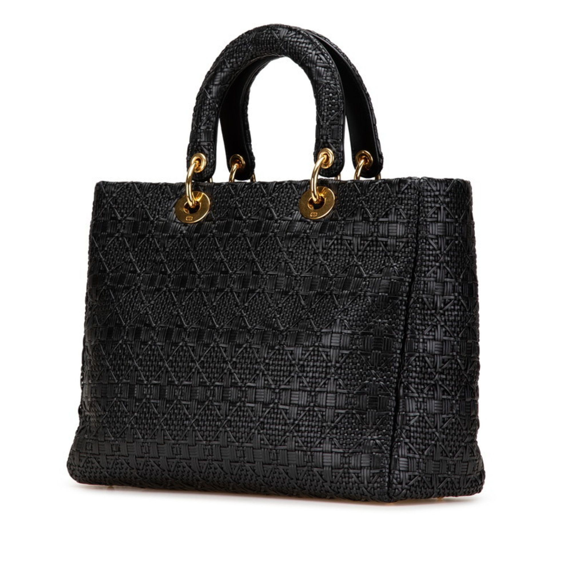 Dior Christian Dior Dior Lady Handbag Shoulder Bag 2WAY Black Leather Women's Size ONE SIZE - 2 Thumbnail