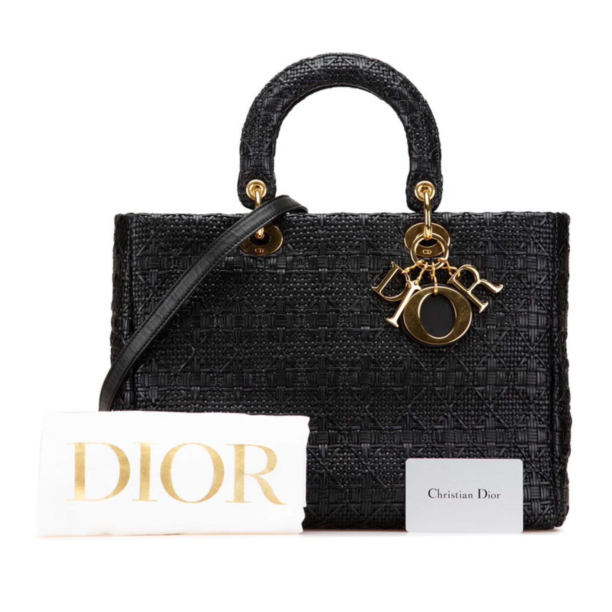 Dior Christian Dior Dior Lady Handbag Shoulder Bag 2WAY Black Leather Women's Size ONE SIZE - 13 Thumbnail