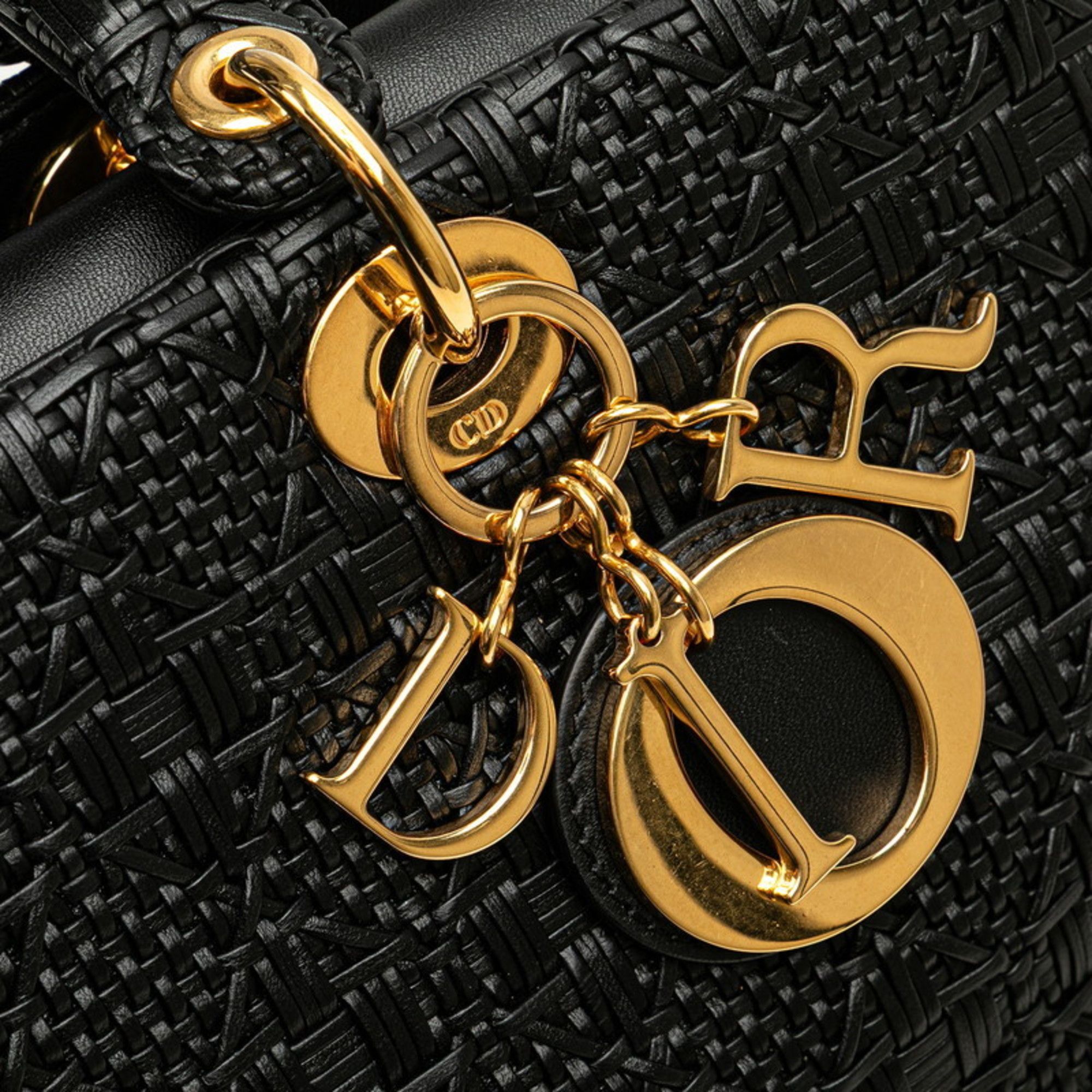Dior Christian Dior Dior Lady Handbag Shoulder Bag 2WAY Black Leather Women's Size ONE SIZE - 11 Thumbnail
