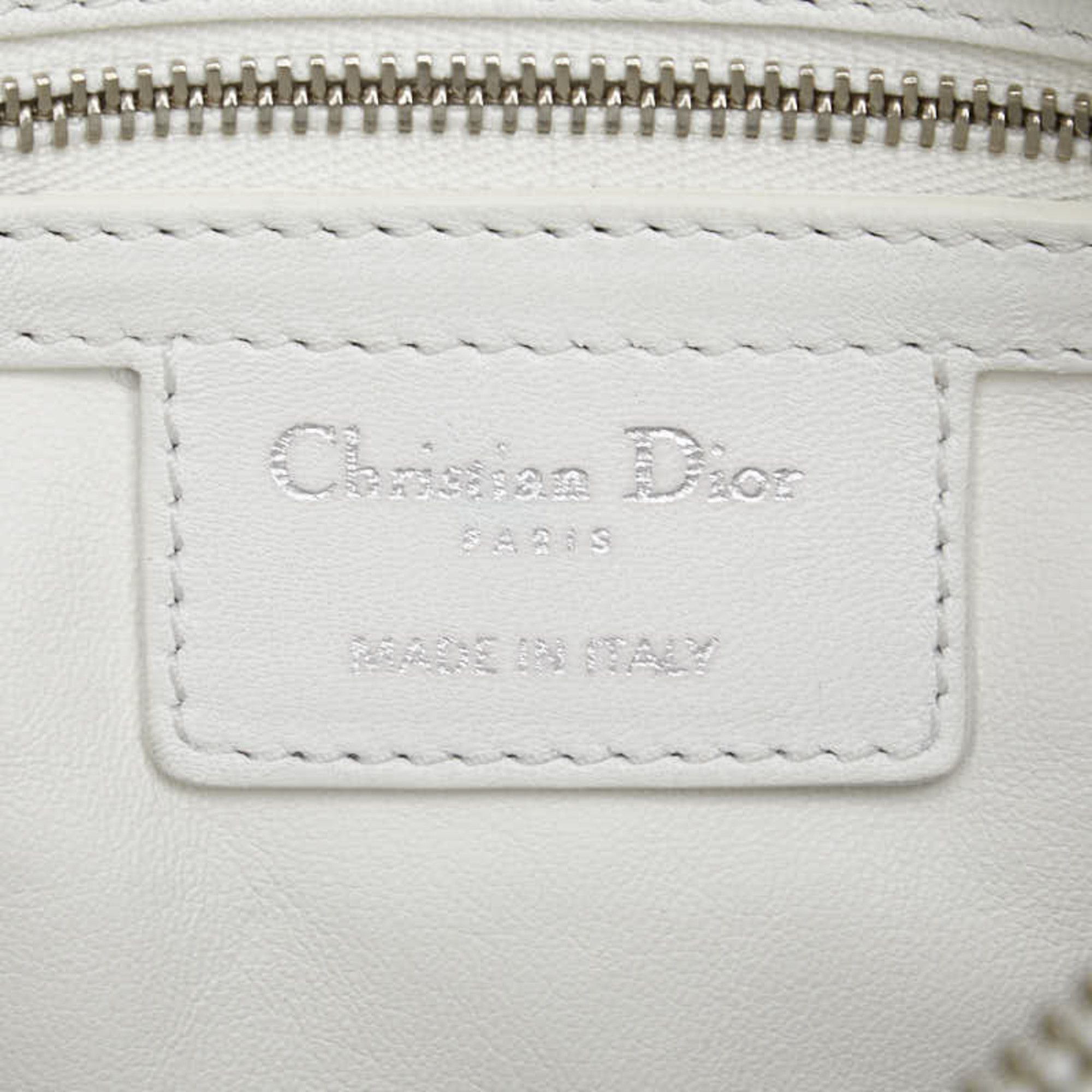 Dior Christian Dior Dior Lady Canage Tweed Handbag in White and Multicolor Canvas Leather for Women Size ONE SIZE - 8 Thumbnail