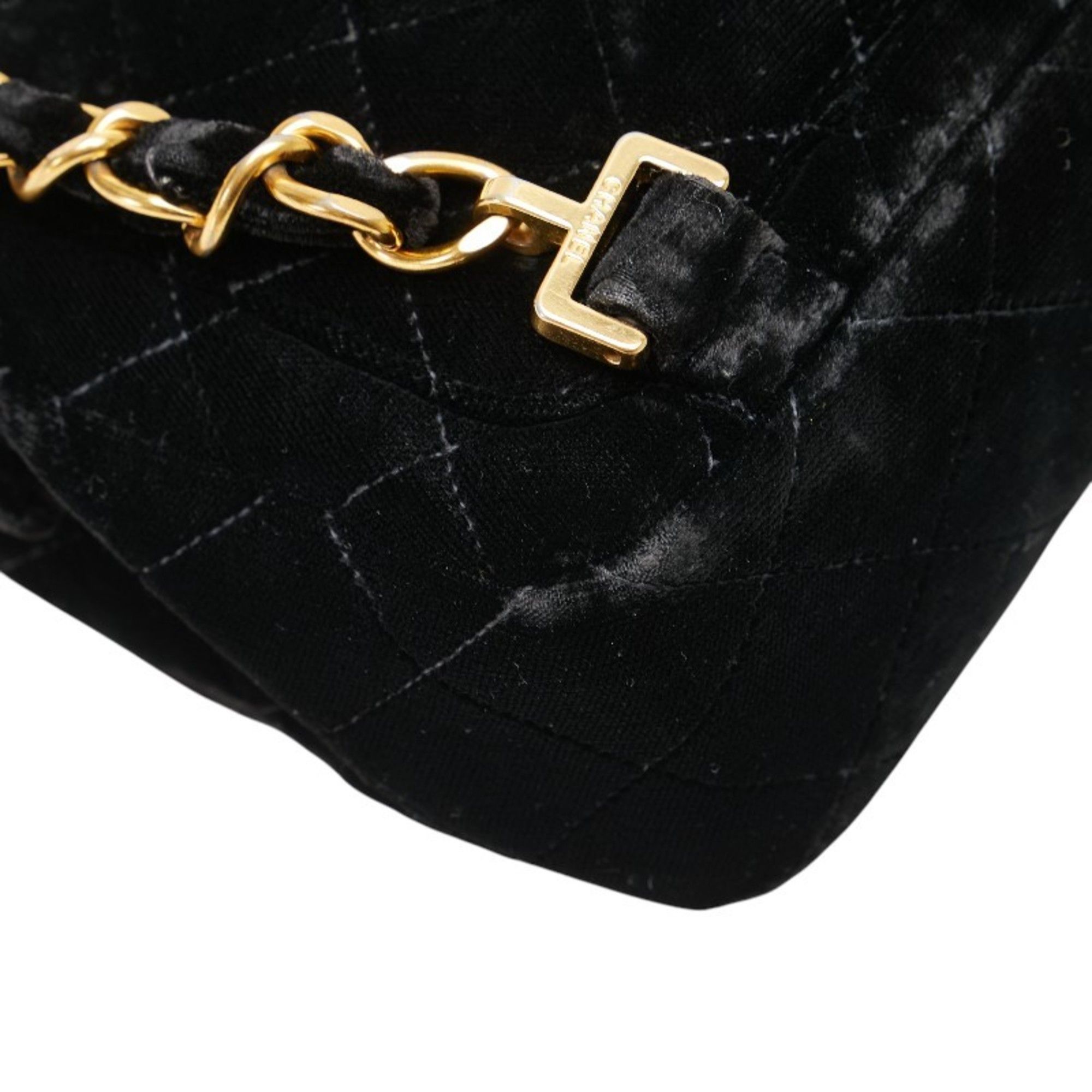 Chanel CHANEL Matelasse 25 Coco Mark Chain Backpack in Black Velour and Leather for Women Size ONE SIZE - 6 Thumbnail