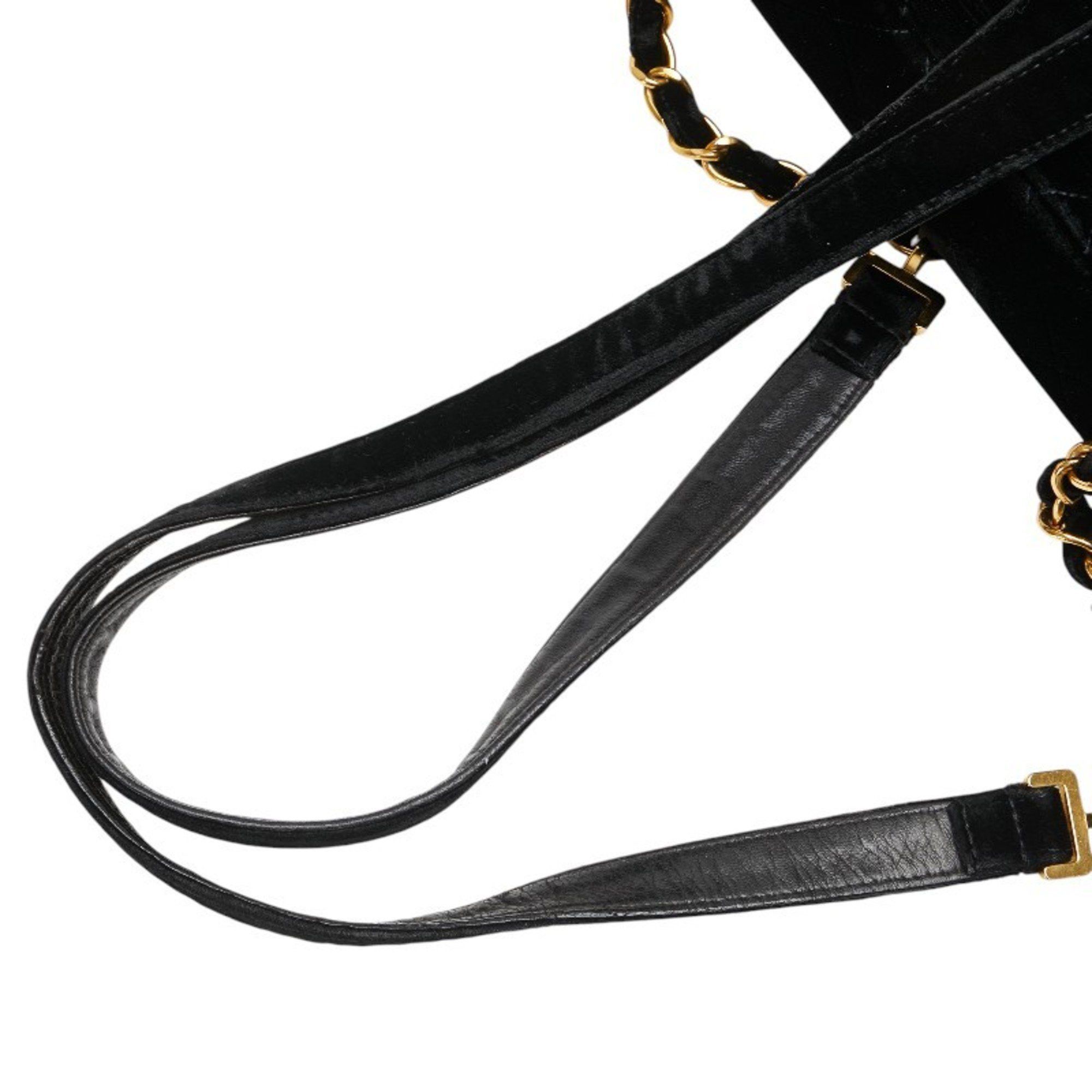 Chanel CHANEL Matelasse 25 Coco Mark Chain Backpack in Black Velour and Leather for Women Size ONE SIZE - 8 Thumbnail
