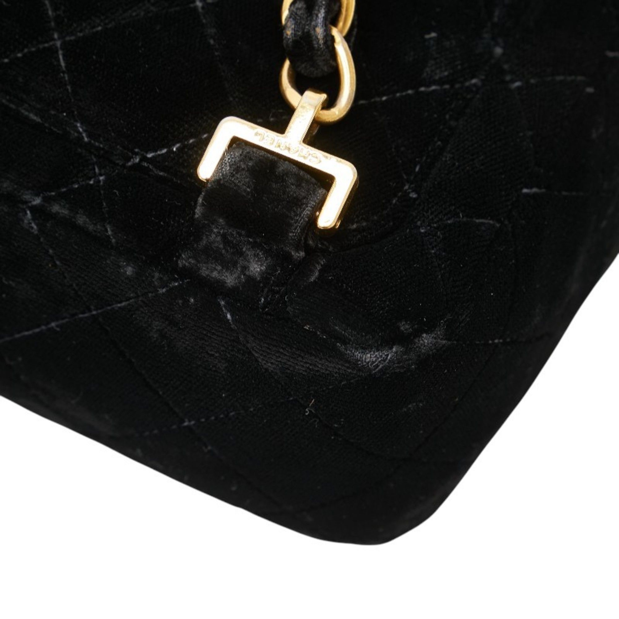 Chanel CHANEL Matelasse 25 Coco Mark Chain Backpack in Black Velour and Leather for Women Size ONE SIZE - 7 Thumbnail
