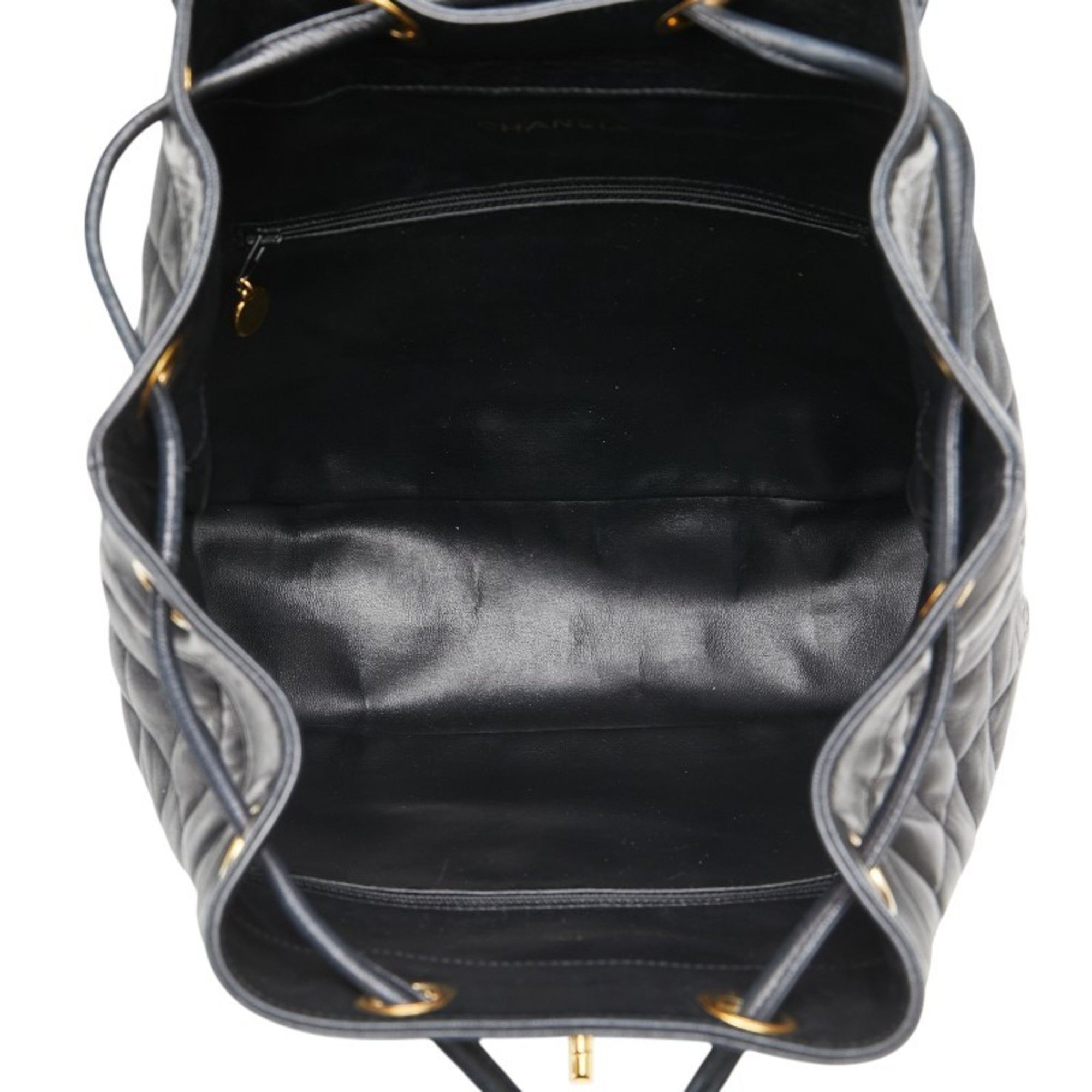 Chanel CHANEL Matelasse Coco Mark Gold Hardware Chain Backpack Black Lambskin Women's Size ONE SIZE - 9 Thumbnail