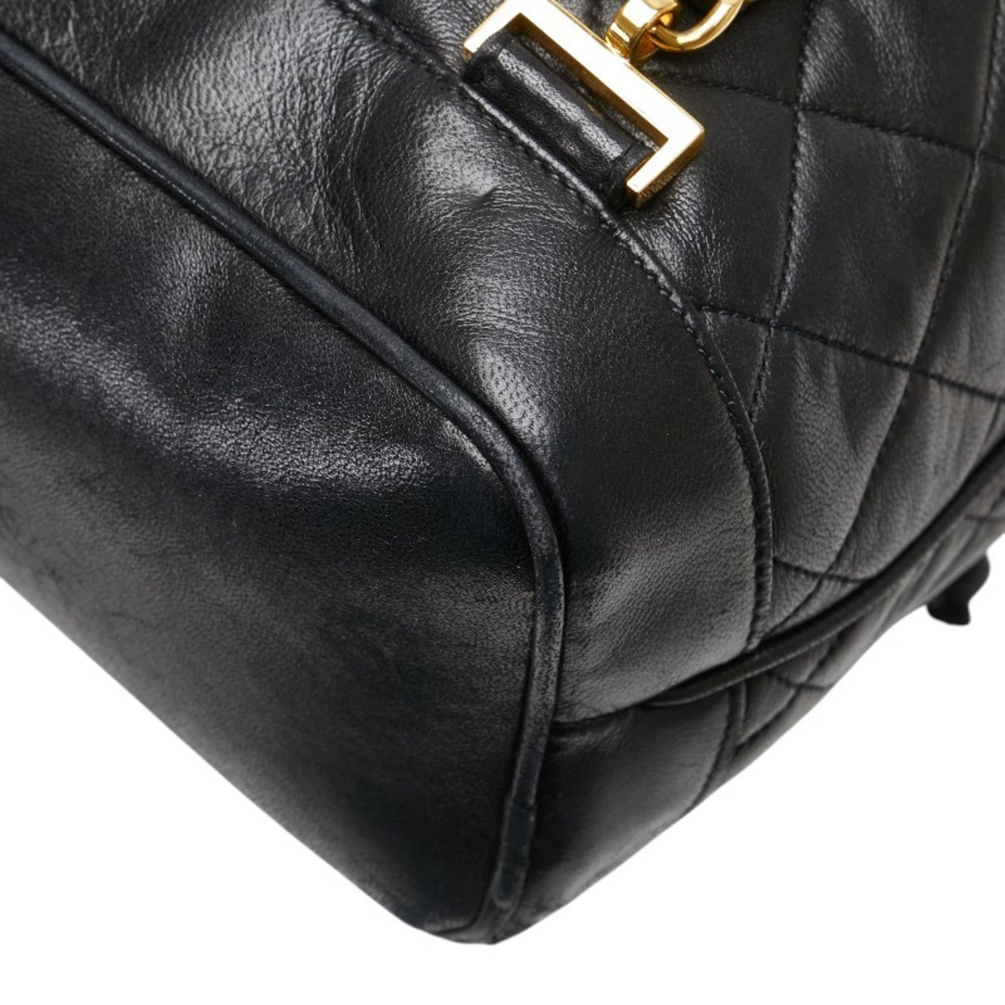 Chanel CHANEL Matelasse Coco Mark Gold Hardware Chain Backpack Black Lambskin Women's Size ONE SIZE - 7 Thumbnail