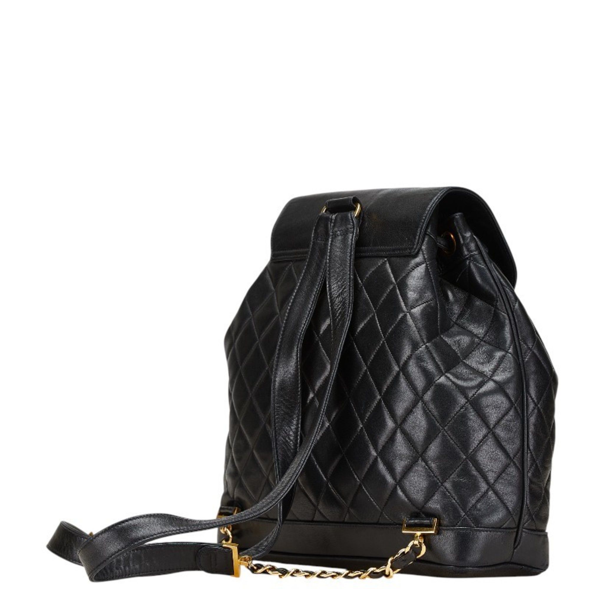 Chanel CHANEL Matelasse Coco Mark Gold Hardware Chain Backpack Black Lambskin Women's Size ONE SIZE - 2 Thumbnail