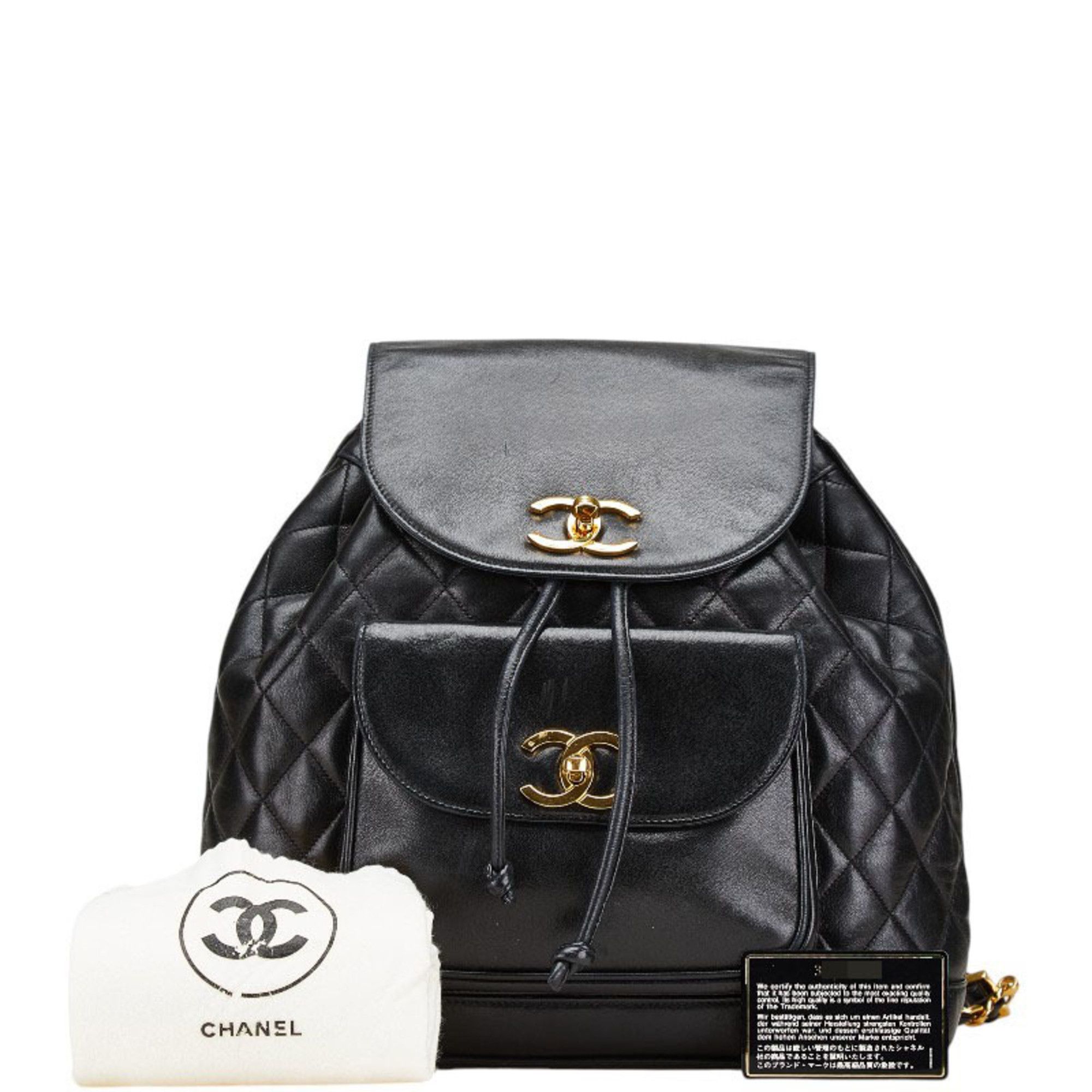 Chanel CHANEL Matelasse Coco Mark Gold Hardware Chain Backpack Black Lambskin Women's Size ONE SIZE - 13 Thumbnail