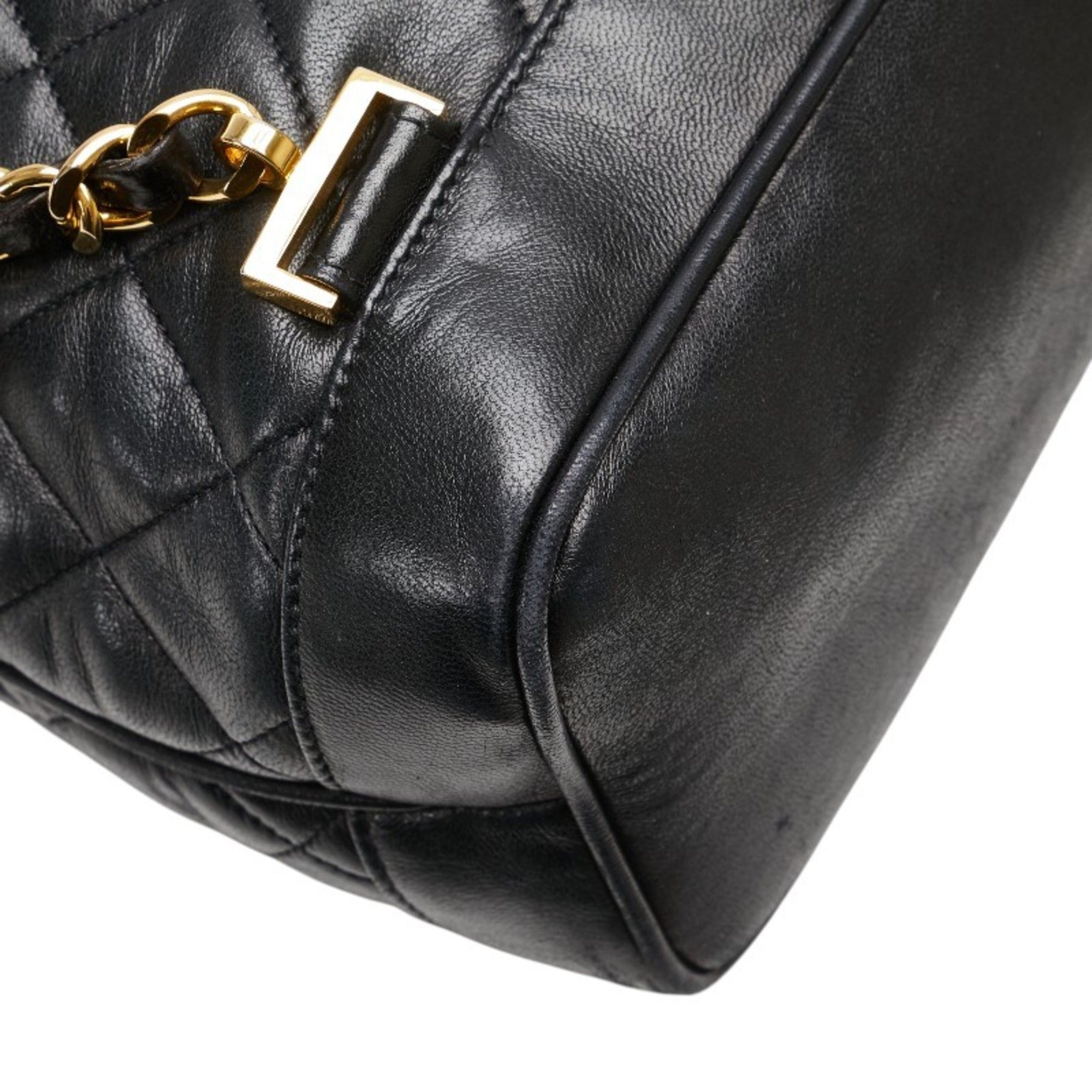 Chanel CHANEL Matelasse Coco Mark Gold Hardware Chain Backpack Black Lambskin Women's Size ONE SIZE - 6 Thumbnail