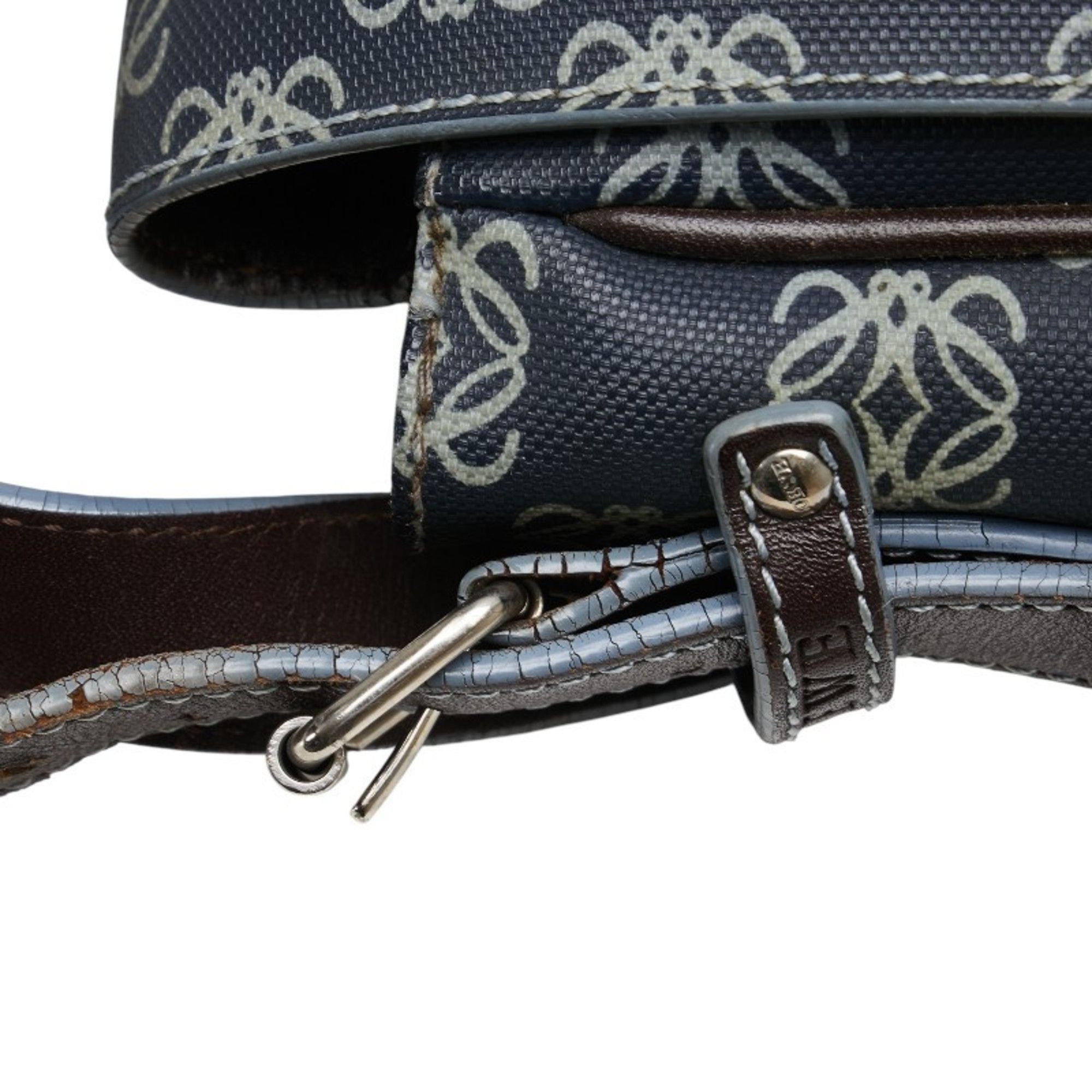 Loewe LOEWE Anagram Crossbody Shoulder Bag/Messenger Bag in Navy and Gray Leather for Women Size ONE SIZE - 10 Thumbnail