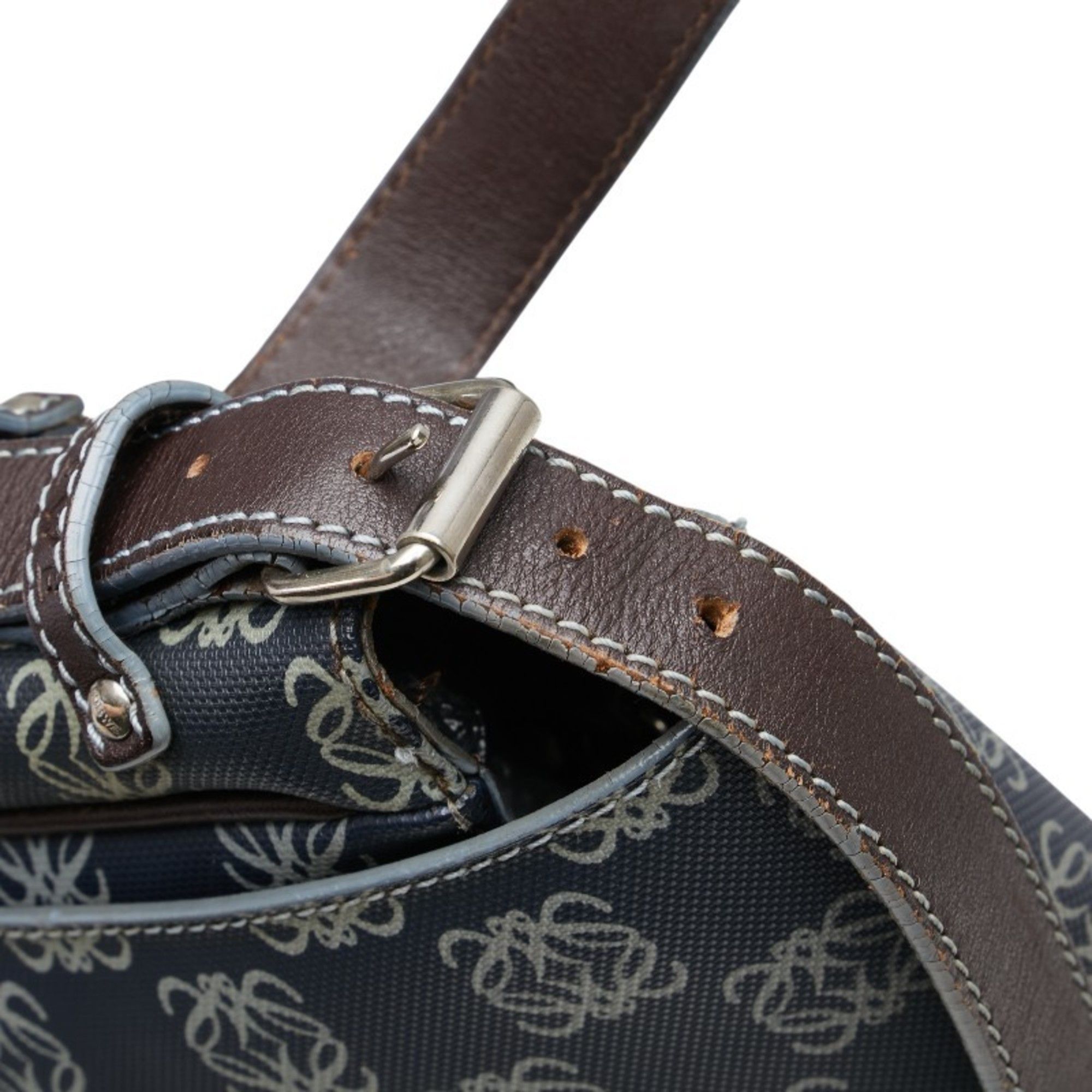 Loewe LOEWE Anagram Crossbody Shoulder Bag/Messenger Bag in Navy and Gray Leather for Women Size ONE SIZE - 12 Thumbnail