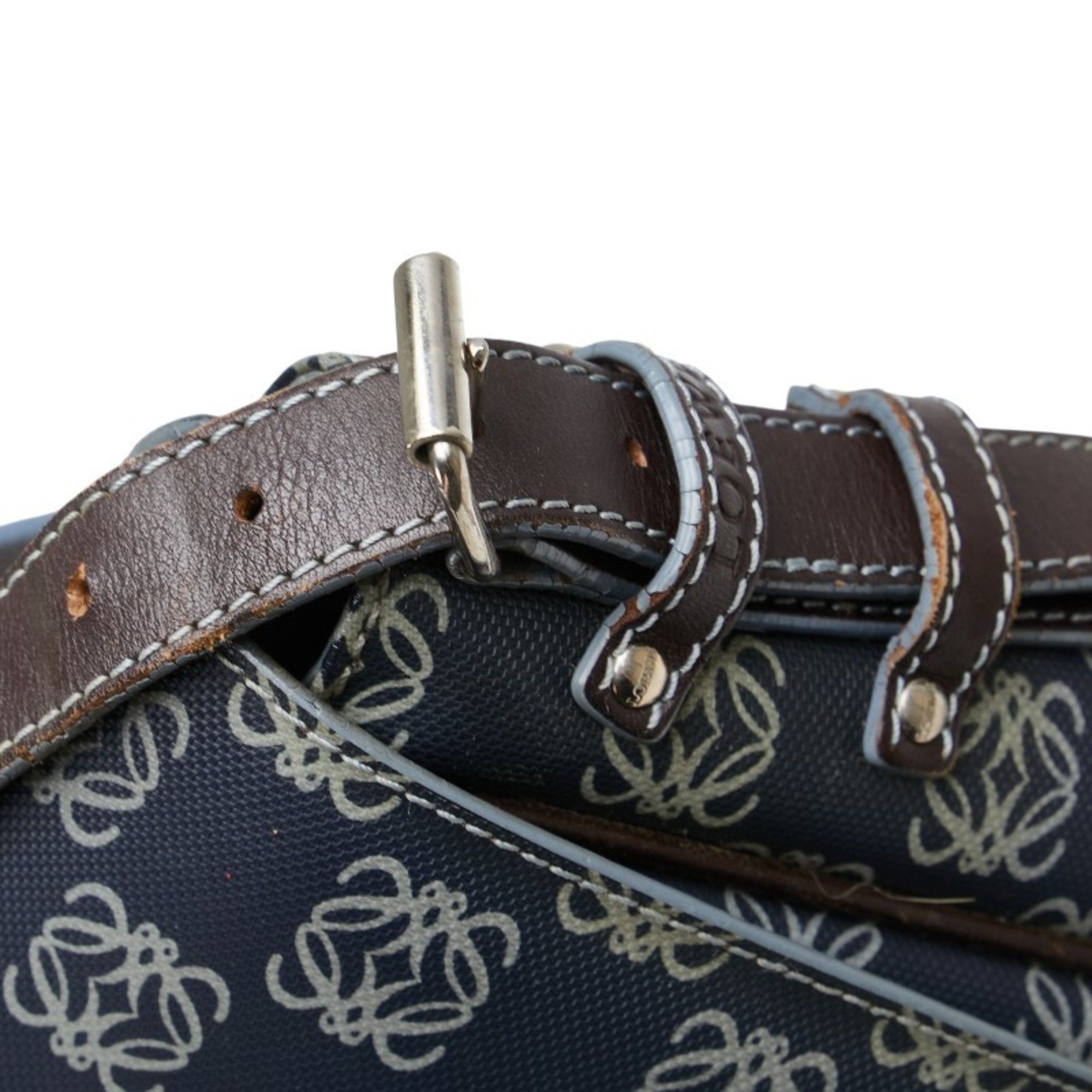 Loewe LOEWE Anagram Crossbody Shoulder Bag/Messenger Bag in Navy and Gray Leather for Women Size ONE SIZE - 13 Thumbnail