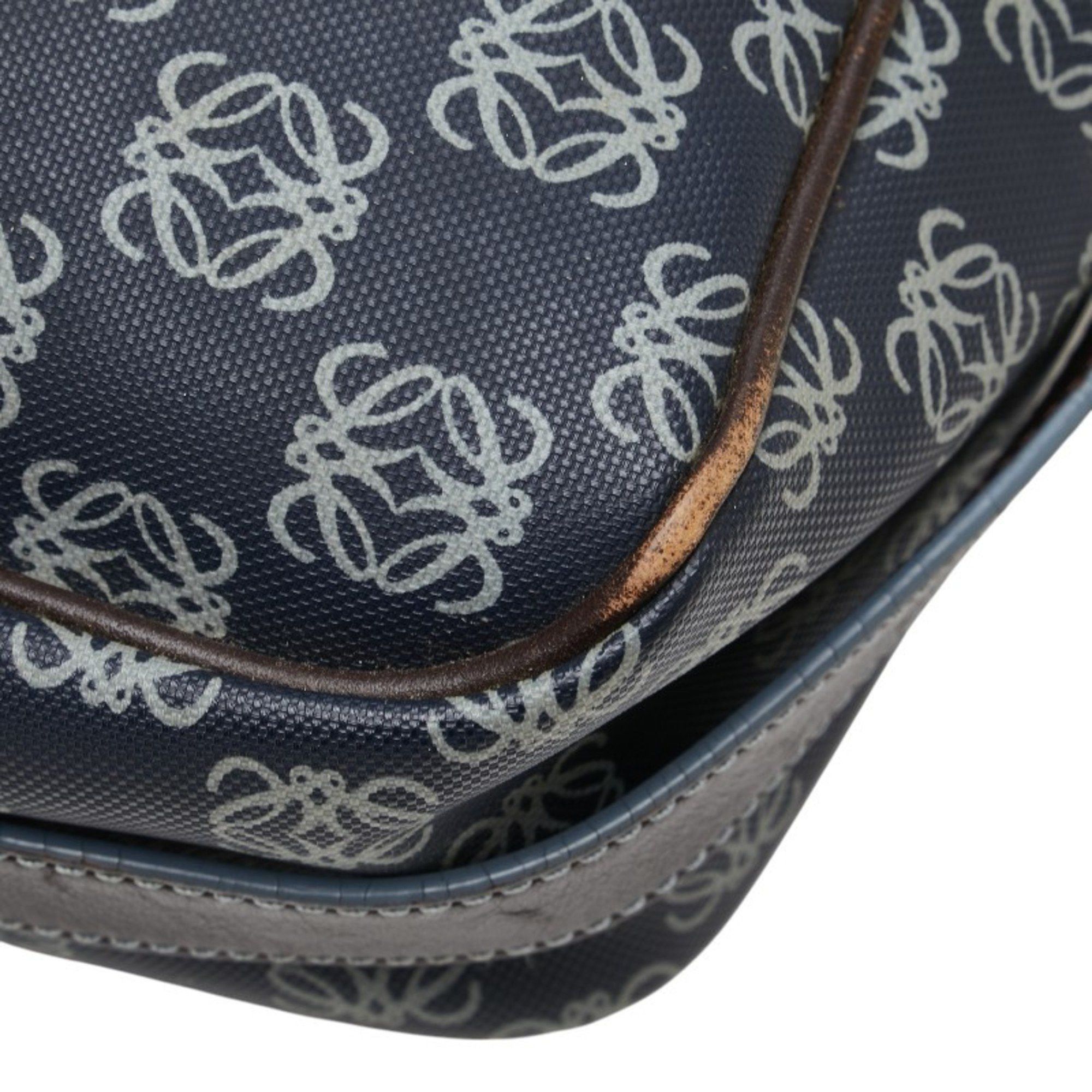 Loewe LOEWE Anagram Crossbody Shoulder Bag/Messenger Bag in Navy and Gray Leather for Women Size ONE SIZE - 4 Thumbnail