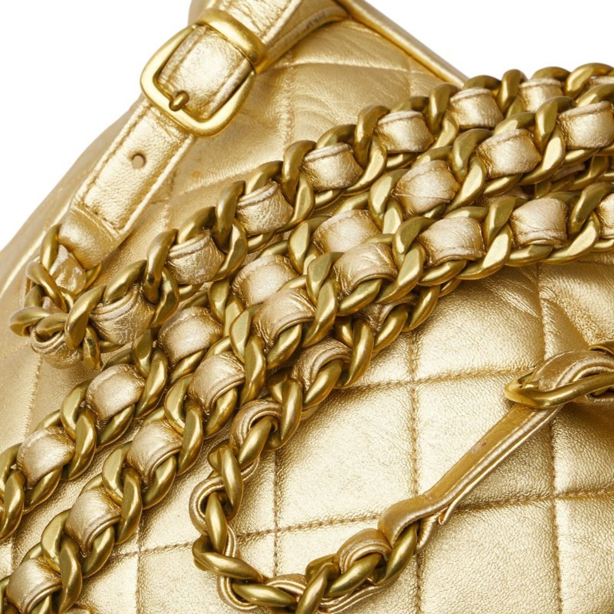 Chanel Chanel Coco Mark Matelasse Backpack, Gold Lambskin, Women's, CHANEL Size ONE SIZE - 5 Thumbnail