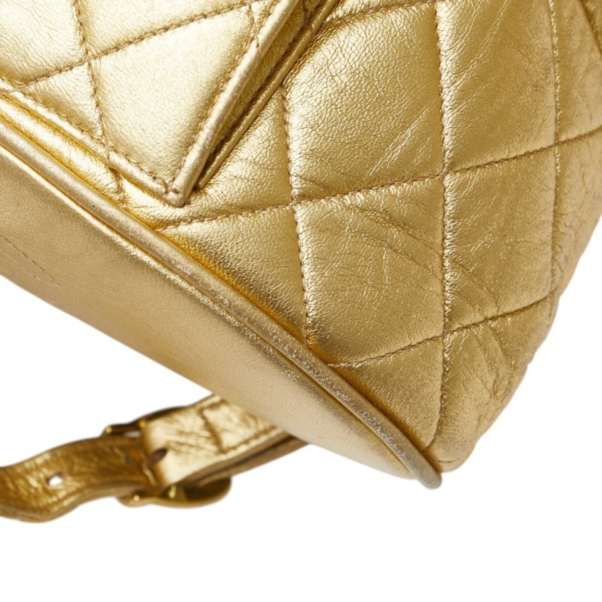 Chanel Chanel Coco Mark Matelasse Backpack, Gold Lambskin, Women's, CHANEL Size ONE SIZE - 8 Thumbnail