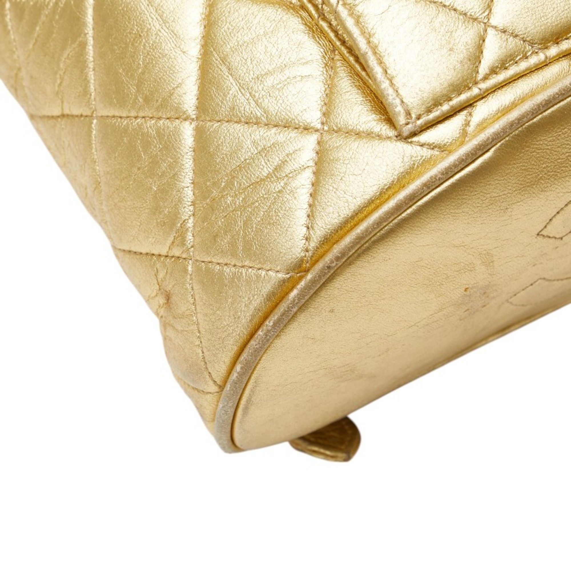 Chanel Chanel Coco Mark Matelasse Backpack, Gold Lambskin, Women's, CHANEL Size ONE SIZE - 9 Thumbnail