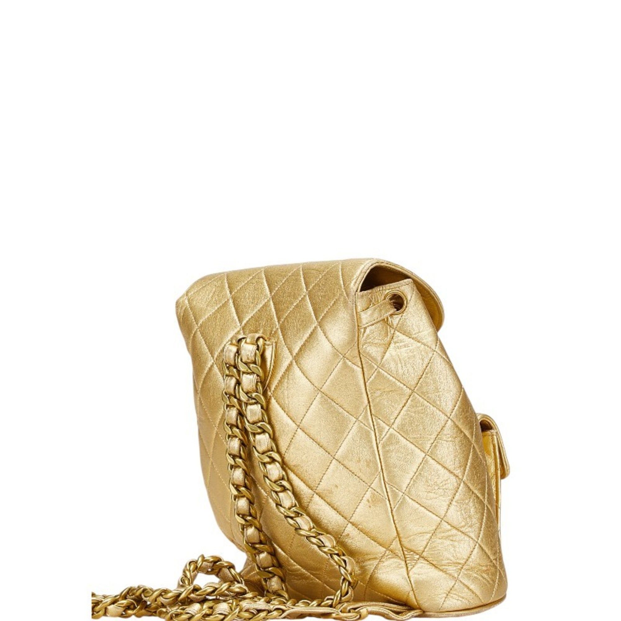 Chanel Chanel Coco Mark Matelasse Backpack, Gold Lambskin, Women's, CHANEL Size ONE SIZE - 2 Thumbnail