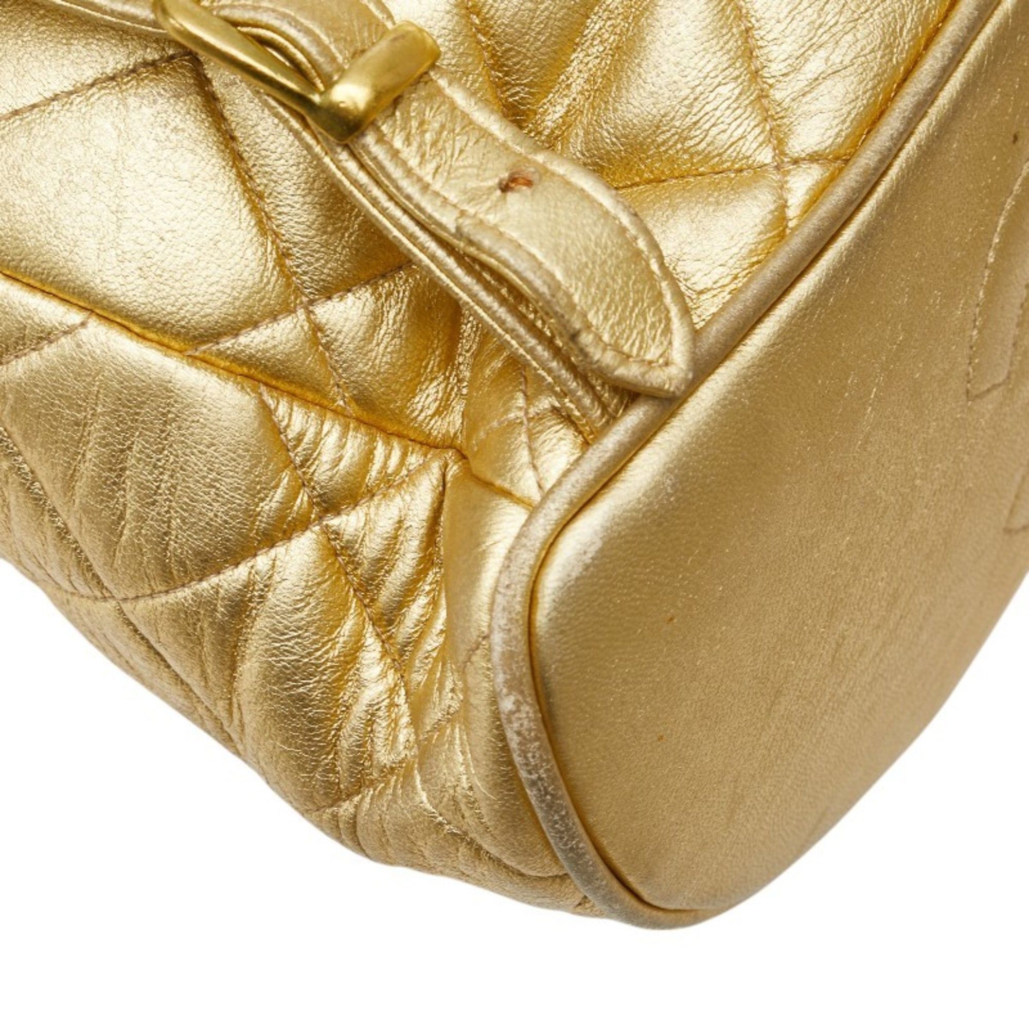Chanel Chanel Coco Mark Matelasse Backpack, Gold Lambskin, Women's, CHANEL Size ONE SIZE - 6 Thumbnail