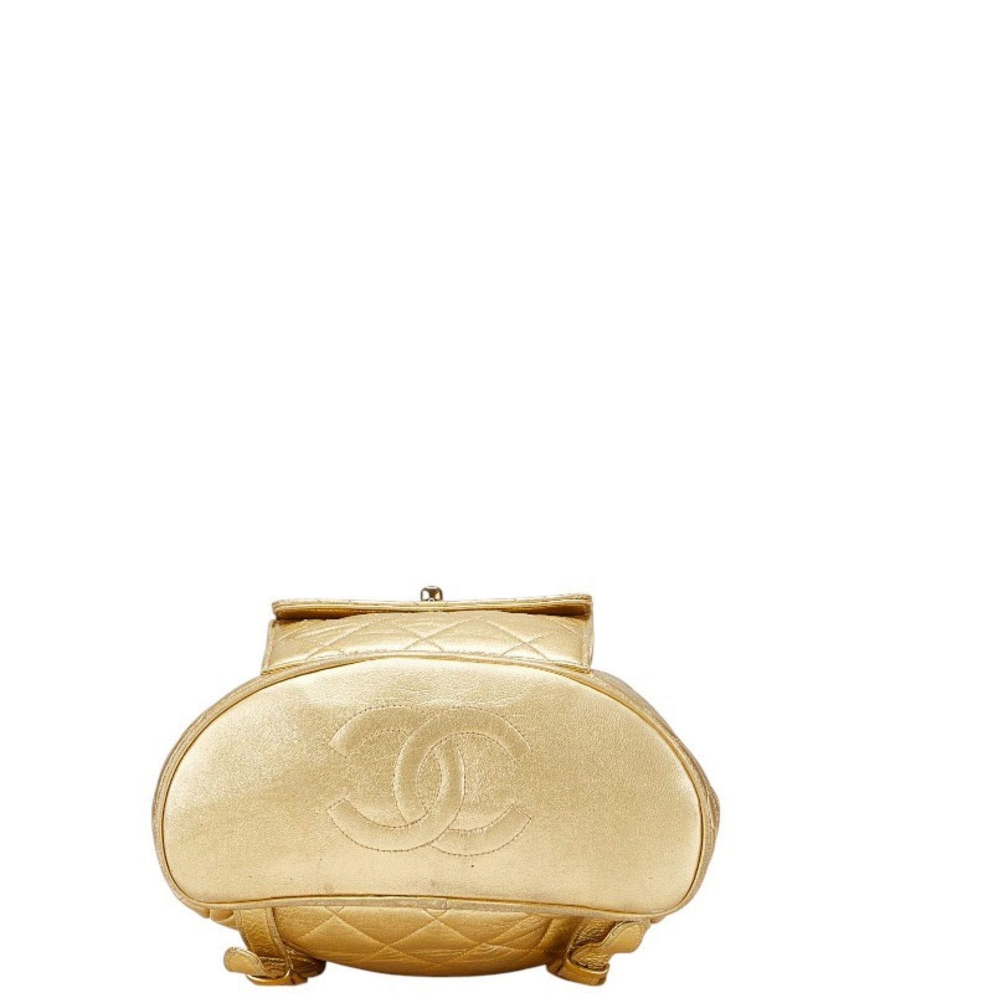 Chanel Chanel Coco Mark Matelasse Backpack, Gold Lambskin, Women's, CHANEL Size ONE SIZE - 3 Thumbnail