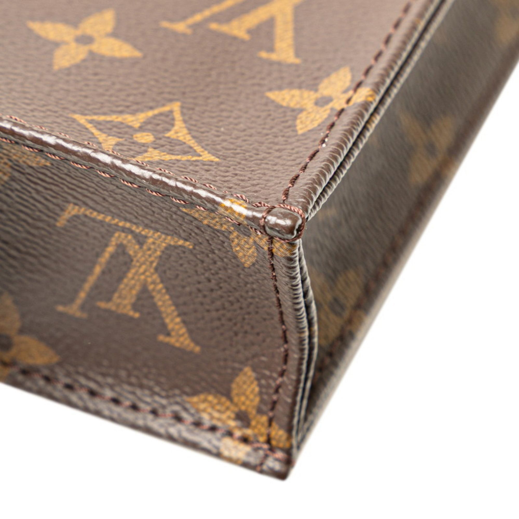 Louis Vuitton Louis Vuitton Monogram Petite Sac Plat Handbag/Shoulder Bag 2WAY M81295 Brown Leather Women's LOUIS VUITTON Size ONE SIZE - 5 Thumbnail