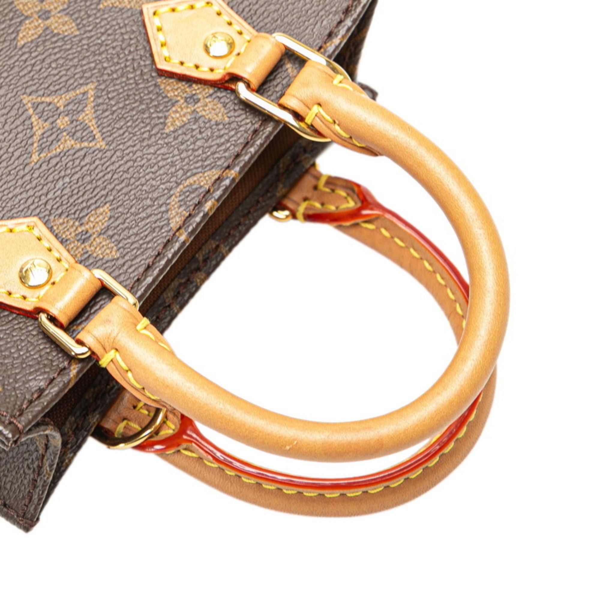 Louis Vuitton Louis Vuitton Monogram Petite Sac Plat Handbag/Shoulder Bag 2WAY M81295 Brown Leather Women's LOUIS VUITTON Size ONE SIZE - 6 Thumbnail