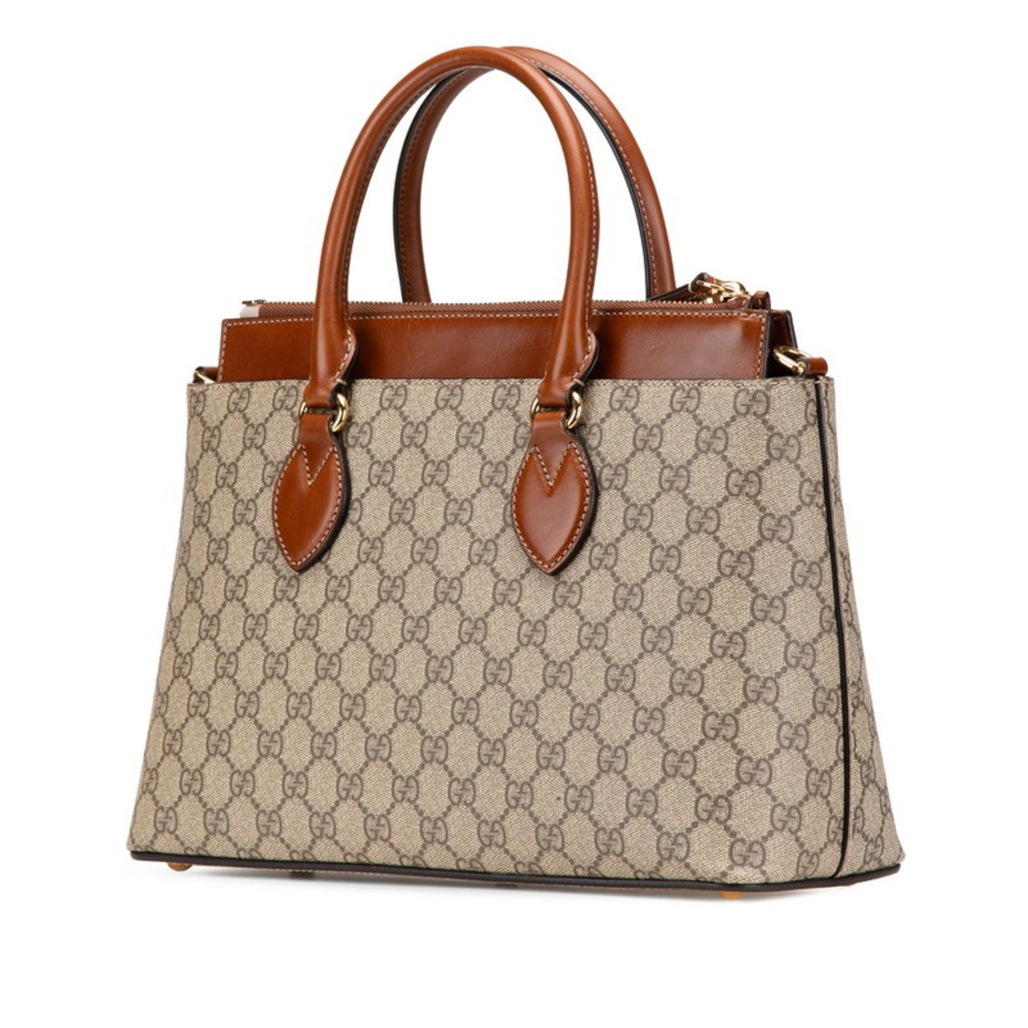 Gucci Gucci GG Supreme Small Handbag/Shoulder Bag 2WAY 409534 Beige Brown Leather Women's GUCCI Size ONE SIZE - 2 Thumbnail