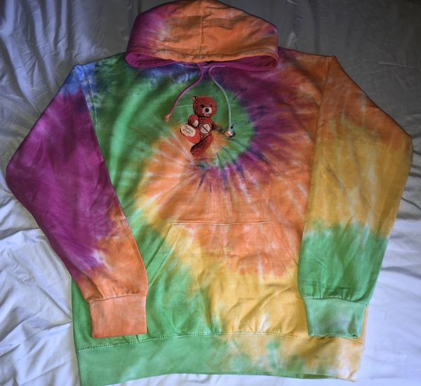 Travis scott astroworld tour skipping bear hoodie tie clearance dye