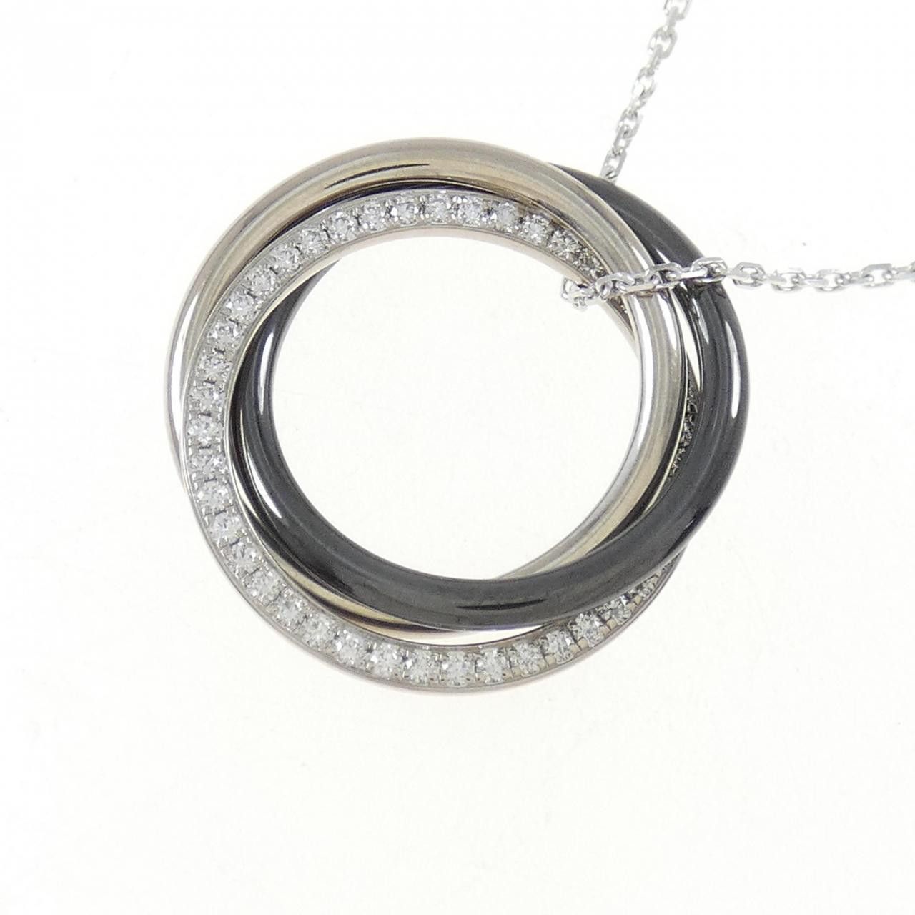 Cartier Cartier Cartier Trinity 750 White Gold Ceramic Diamond Necklace Metal Necklace B7221100 DUTY FREE for USA Size ONE SIZE - 3 Thumbnail