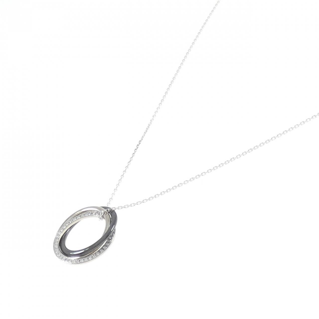 Cartier Cartier Cartier Trinity 750 White Gold Ceramic Diamond Necklace Metal Necklace B7221100 DUTY FREE for USA Size ONE SIZE - 2 Thumbnail