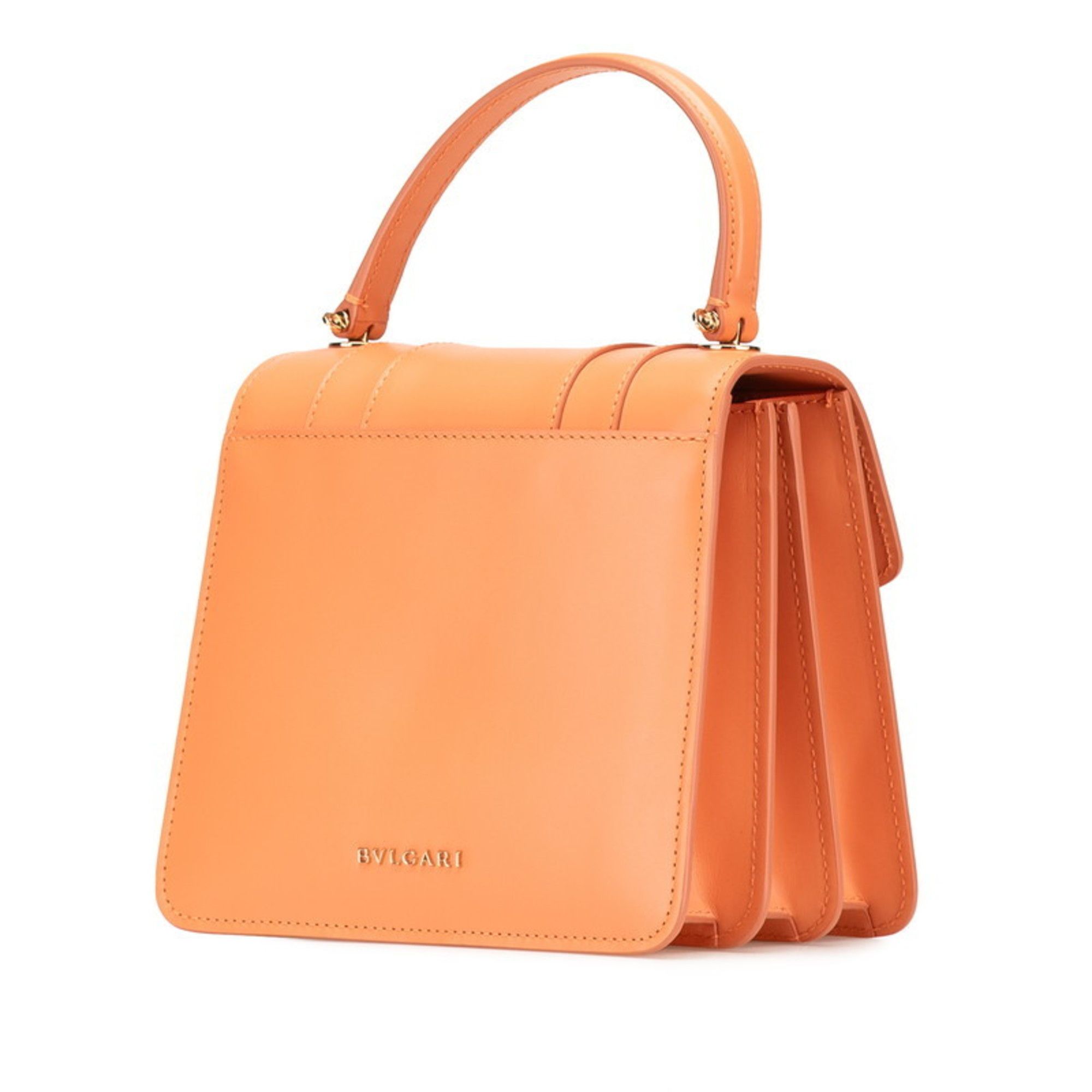 Bvlgari BVLGARI Serpenti Forever Handbag/Shoulder Bag, 2-Way, Orange Leather, Women's Size ONE SIZE - 2 Thumbnail