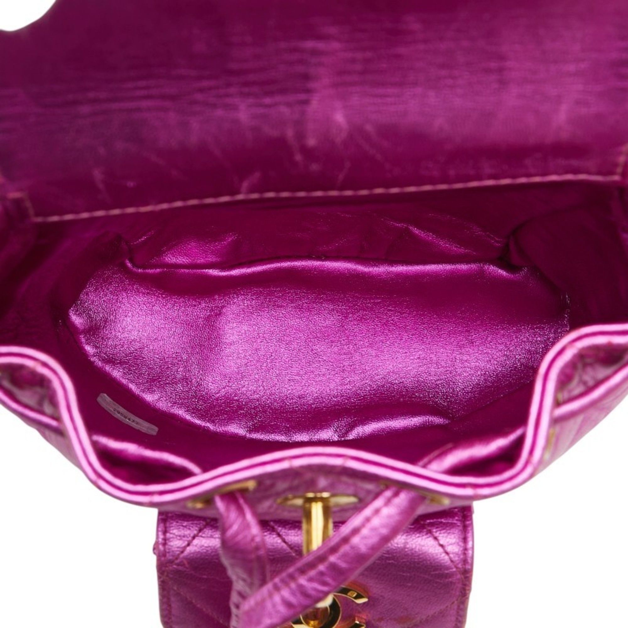 Chanel CHANEL Matelasse Coco Mark Gold Hardware Chain Backpack Metallic Pink Lambskin Women's Size ONE SIZE - 10 Thumbnail