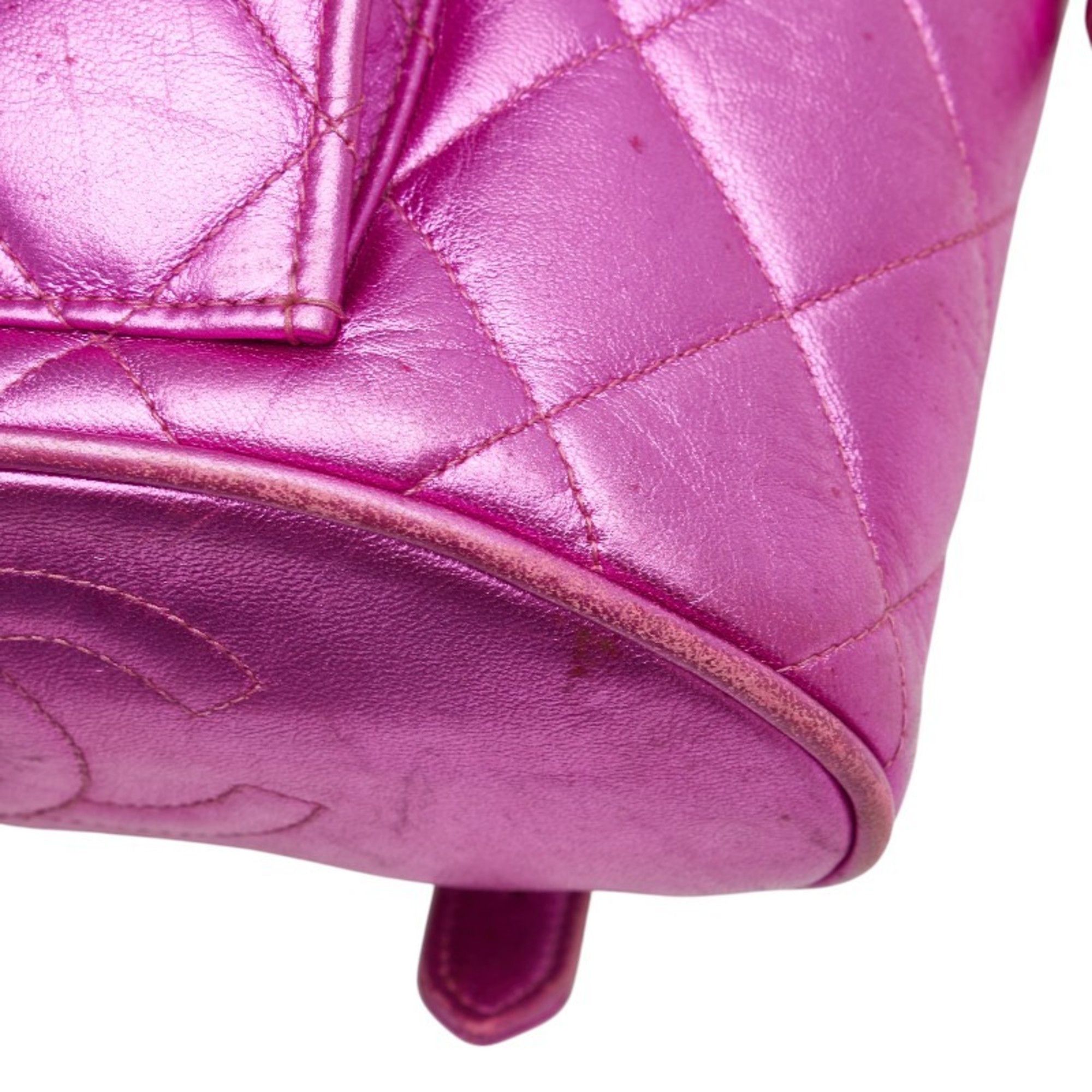 Chanel CHANEL Matelasse Coco Mark Gold Hardware Chain Backpack Metallic Pink Lambskin Women's Size ONE SIZE - 5 Thumbnail