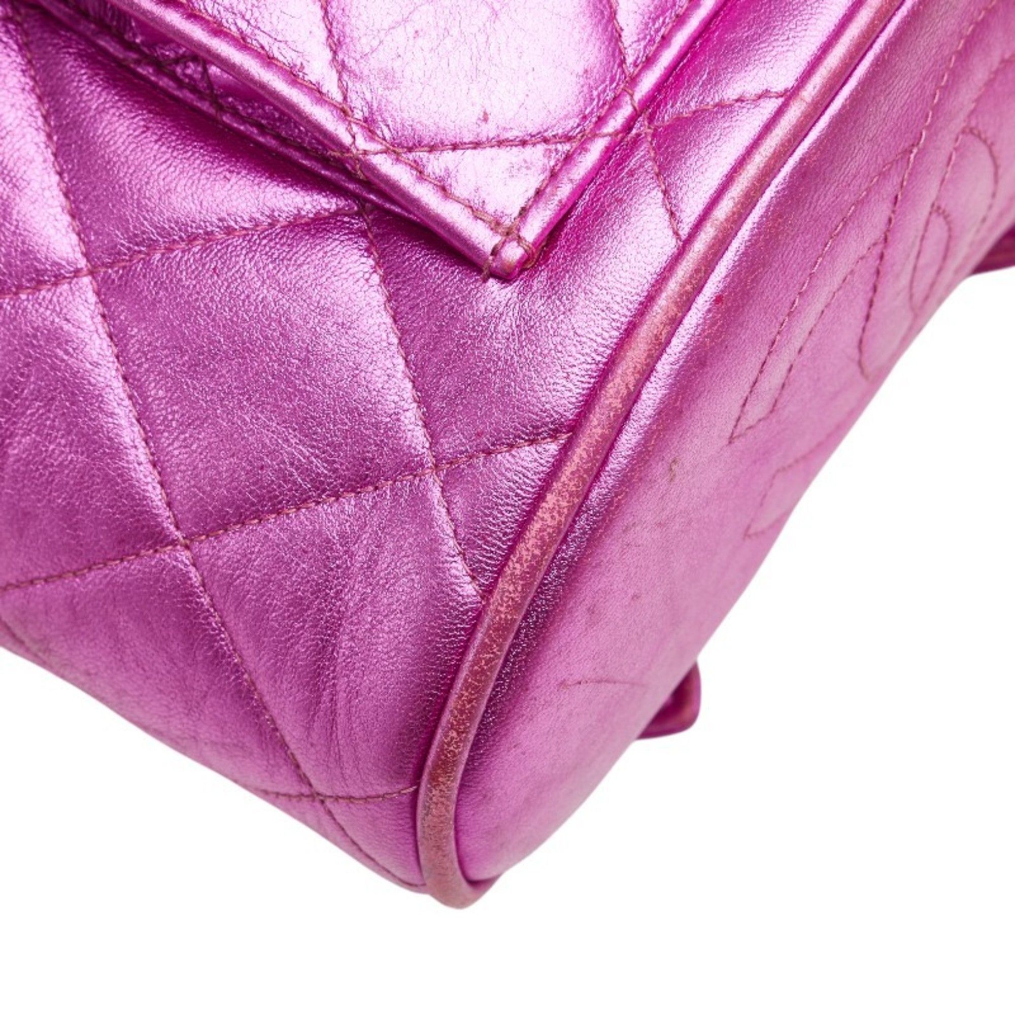 Chanel CHANEL Matelasse Coco Mark Gold Hardware Chain Backpack Metallic Pink Lambskin Women's Size ONE SIZE - 4 Thumbnail