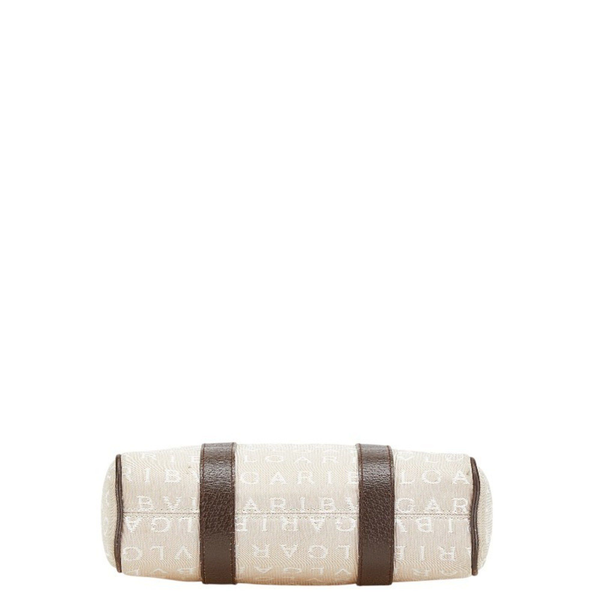 Bvlgari Bvlgari Logomania Handbag Mini Tote Bag Beige Brown Canvas Leather Women's BVLGARI Size ONE SIZE - 3 Thumbnail