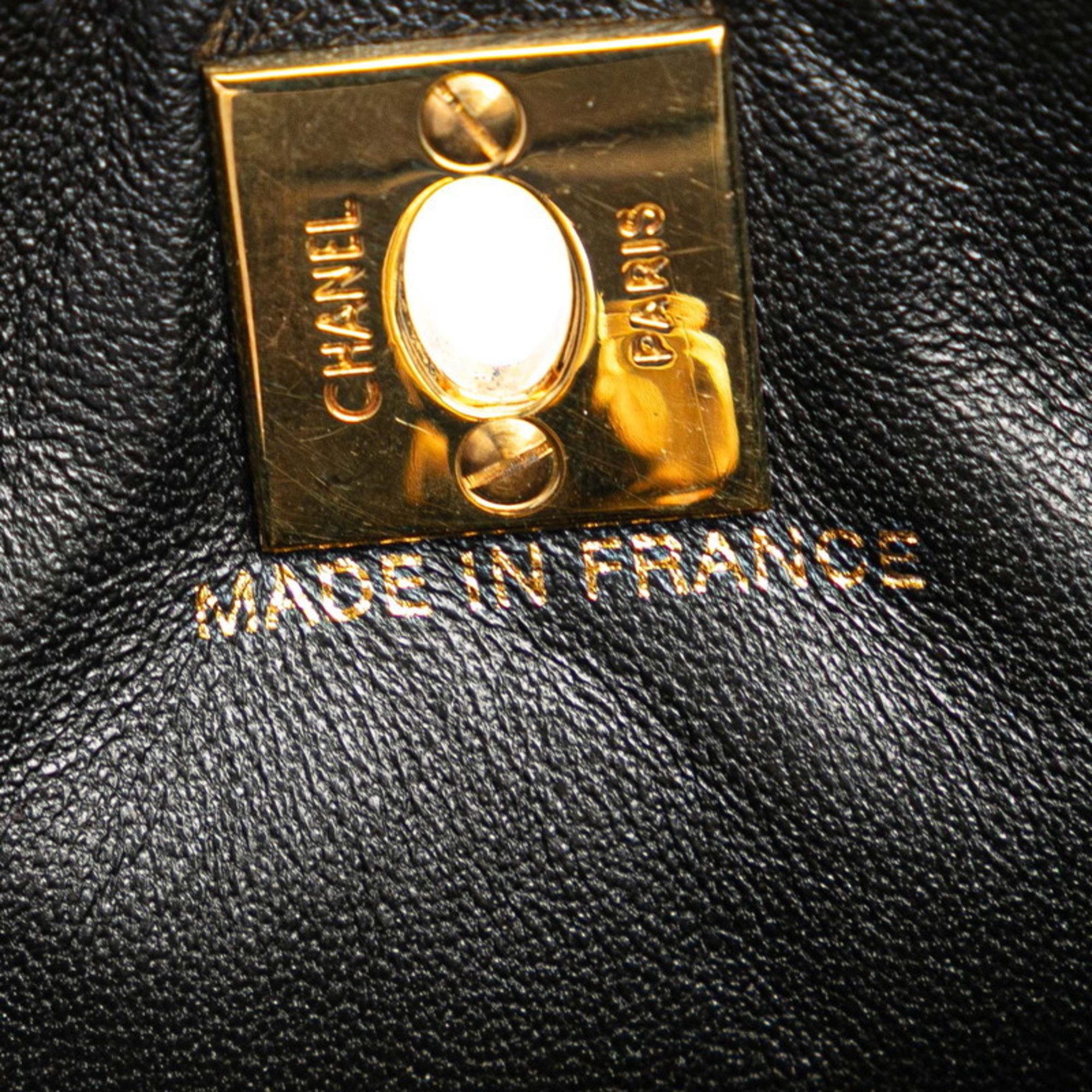 Chanel CHANEL Matelasse Coco Mark Mini Handbag in Black Lambskin for Women Size ONE SIZE - 12 Thumbnail