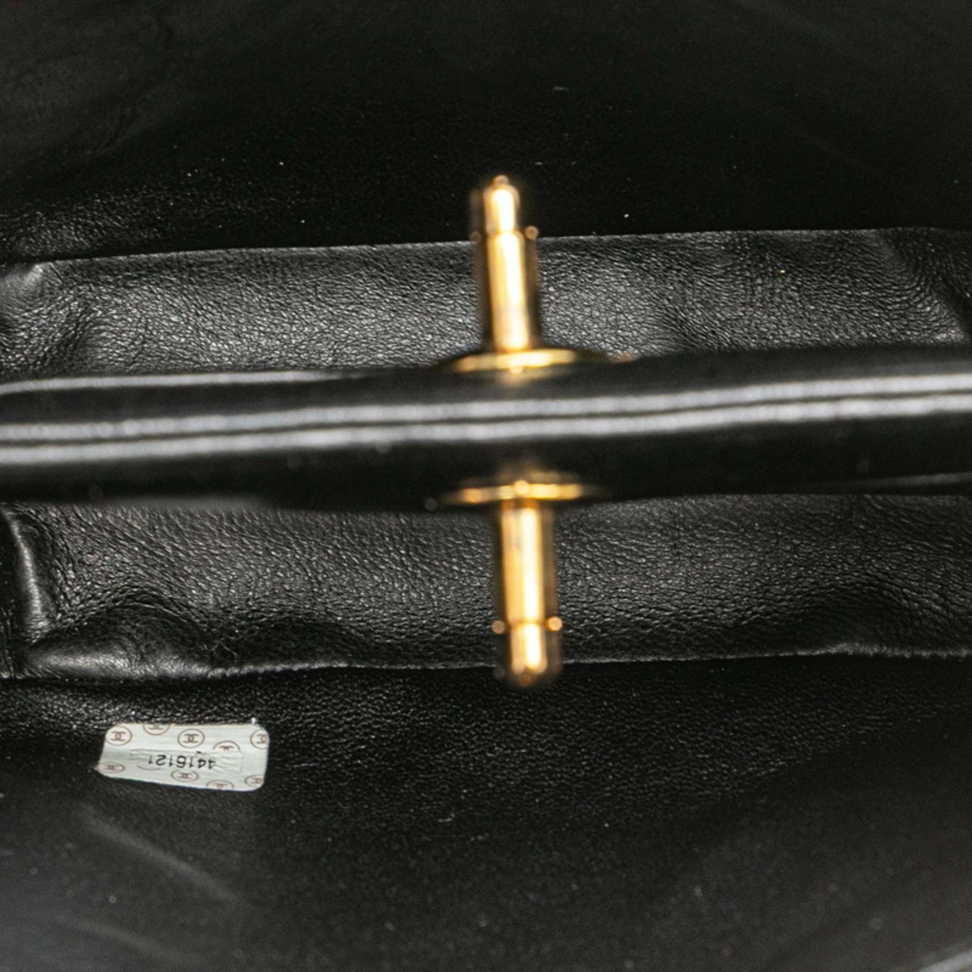 Chanel CHANEL Matelasse Coco Mark Mini Handbag in Black Lambskin for Women Size ONE SIZE - 9 Thumbnail