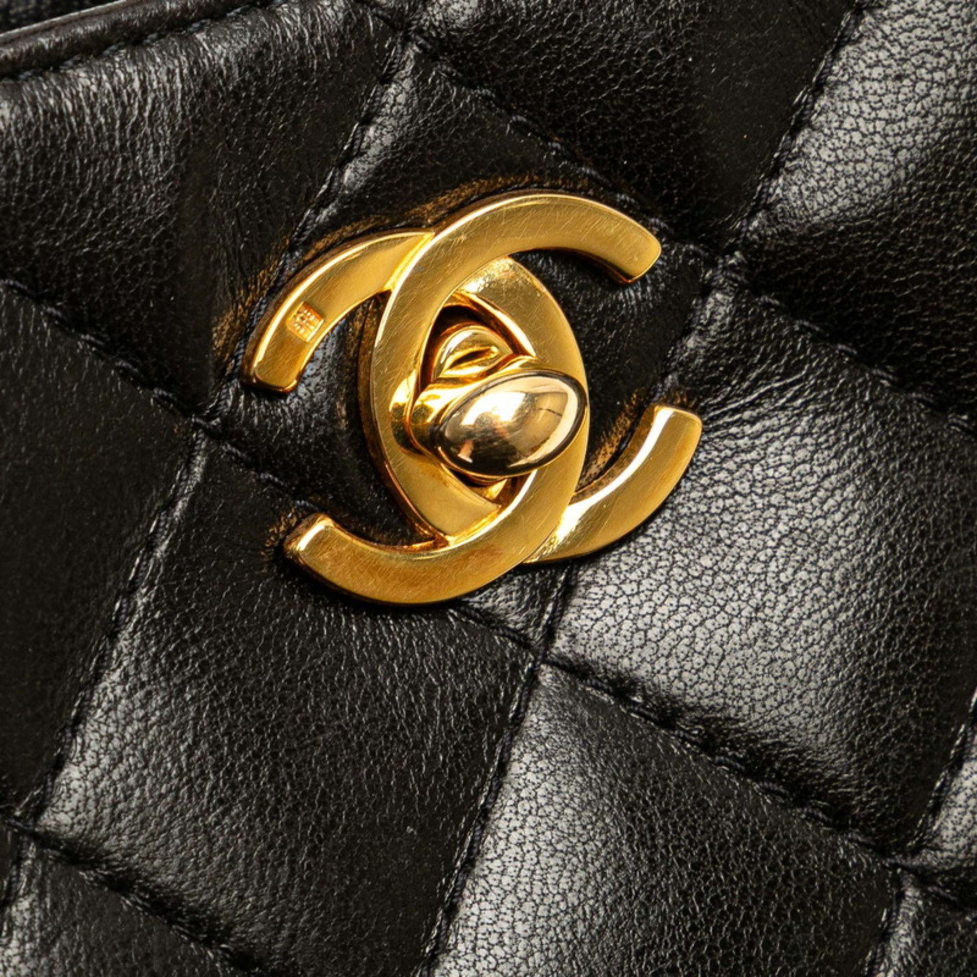 Chanel CHANEL Matelasse Coco Mark Mini Handbag in Black Lambskin for Women Size ONE SIZE - 7 Thumbnail